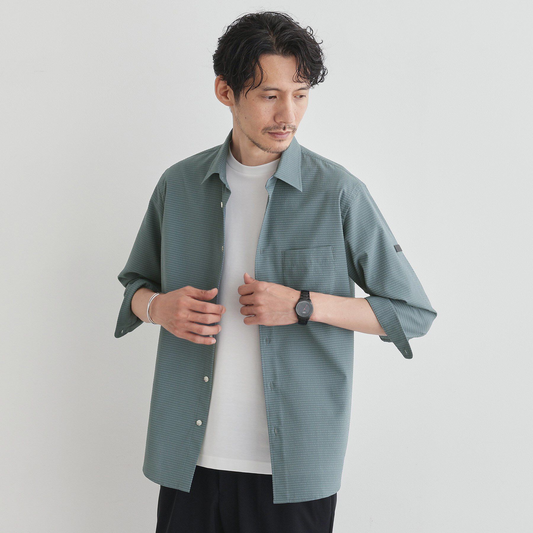 TAKEO KIKUCHI「【COOL CITY WEAR】DotAir（R）サッカー シャツ」|シャツ・ブラウス|