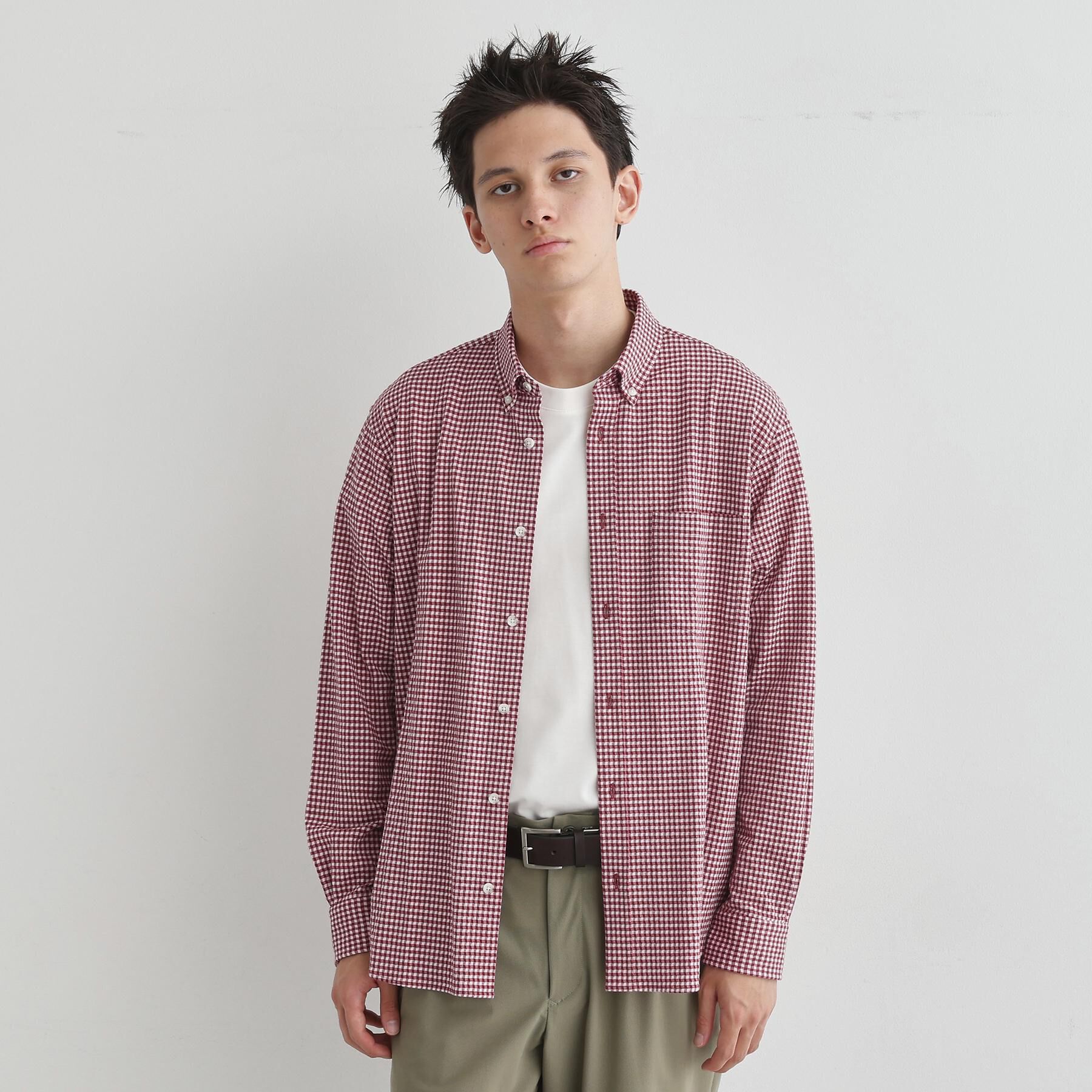 TAKEO KIKUCHI「シアサッカーギンガムチェック ストレッチシャツ」|シャツ・ブラウス|