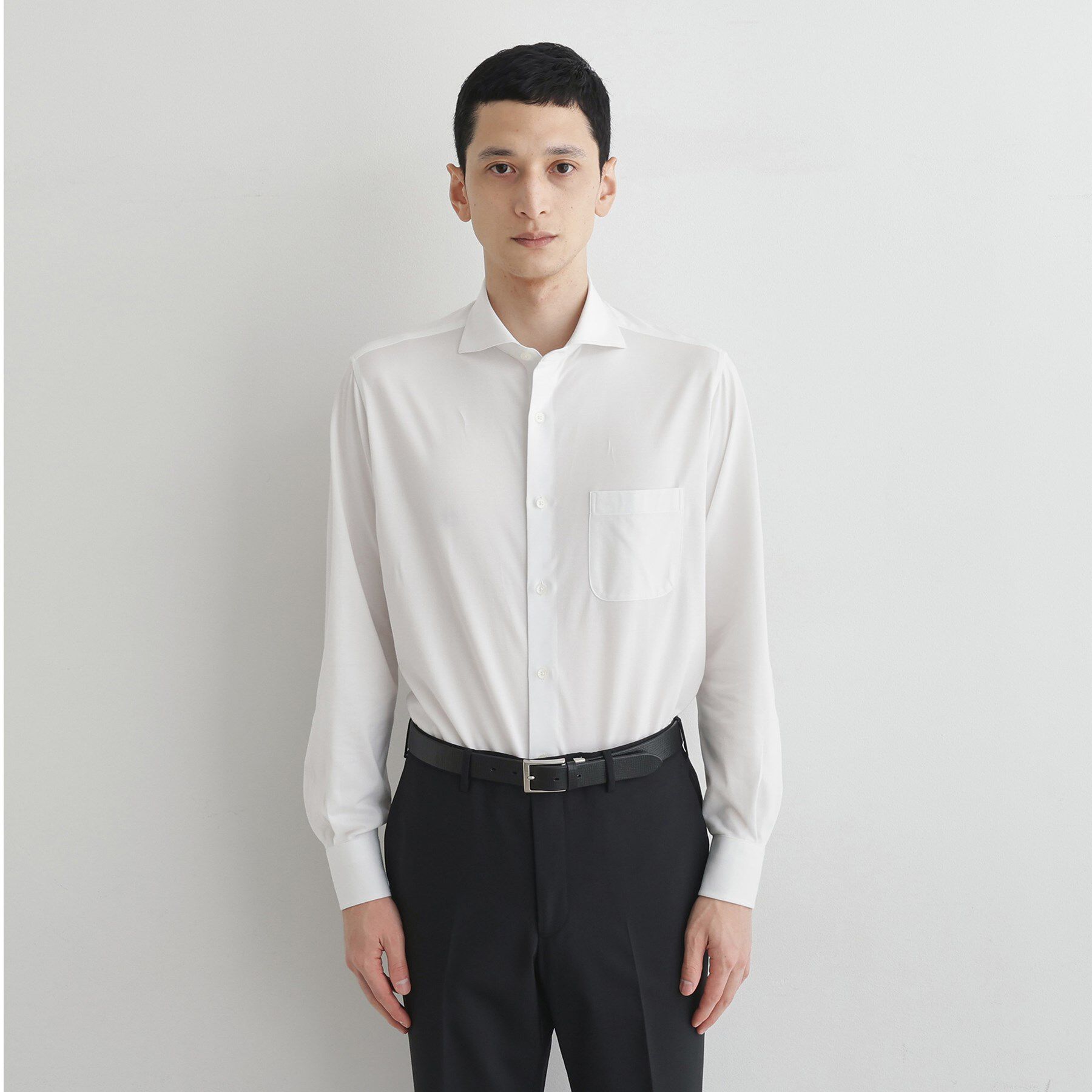 TAKEO KIKUCHI「クールマックス コンパクトジャージ シャツ」|シャツ・ブラウス|ホワイト(001)