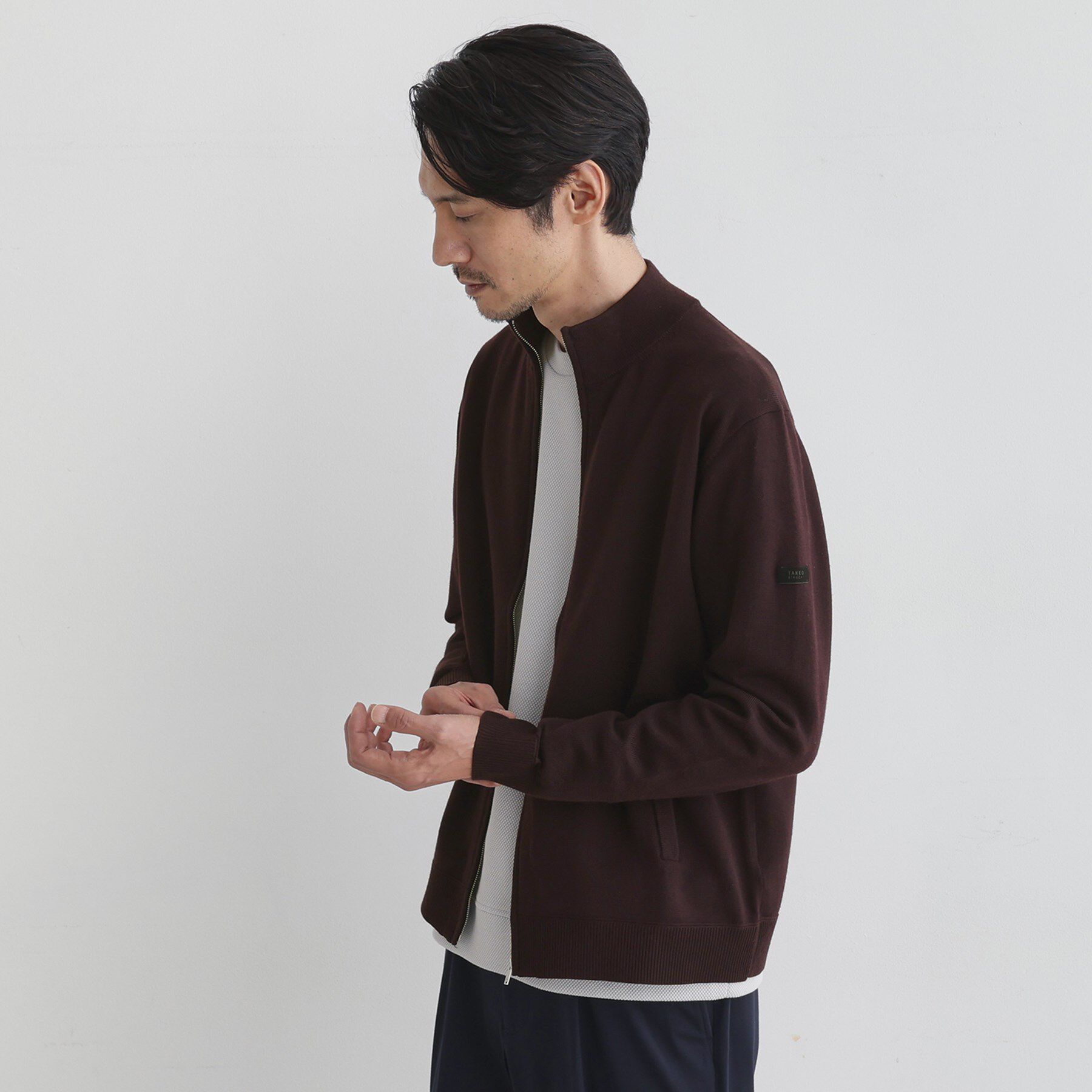 TAKEO KIKUCHI「アンチピリング ジップアップ ニット」|ニット・セーター|