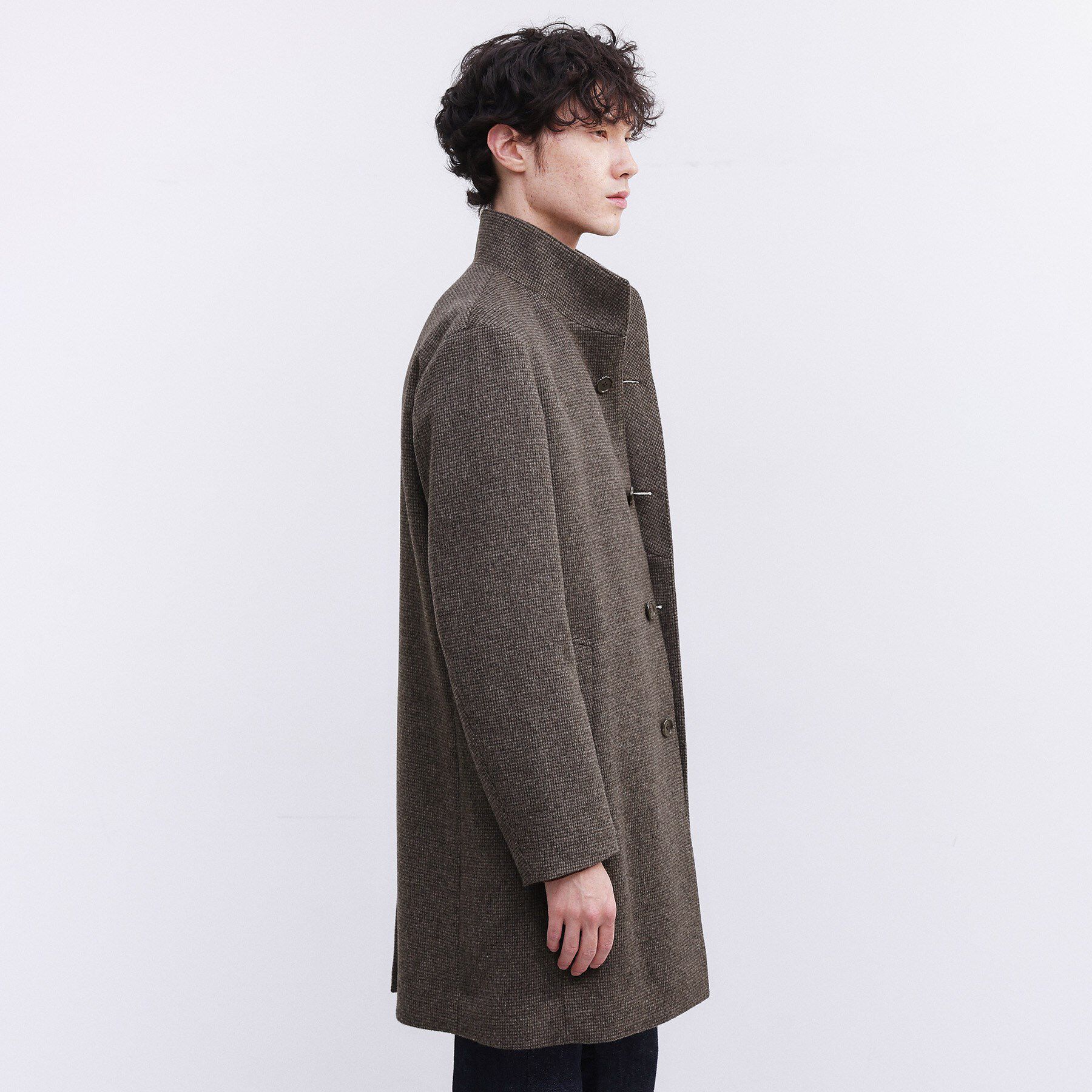 TAKEO KIKUCHI「カシミヤブレンド ビーバー調ピンヘッドスタンドカラーコート」|その他|