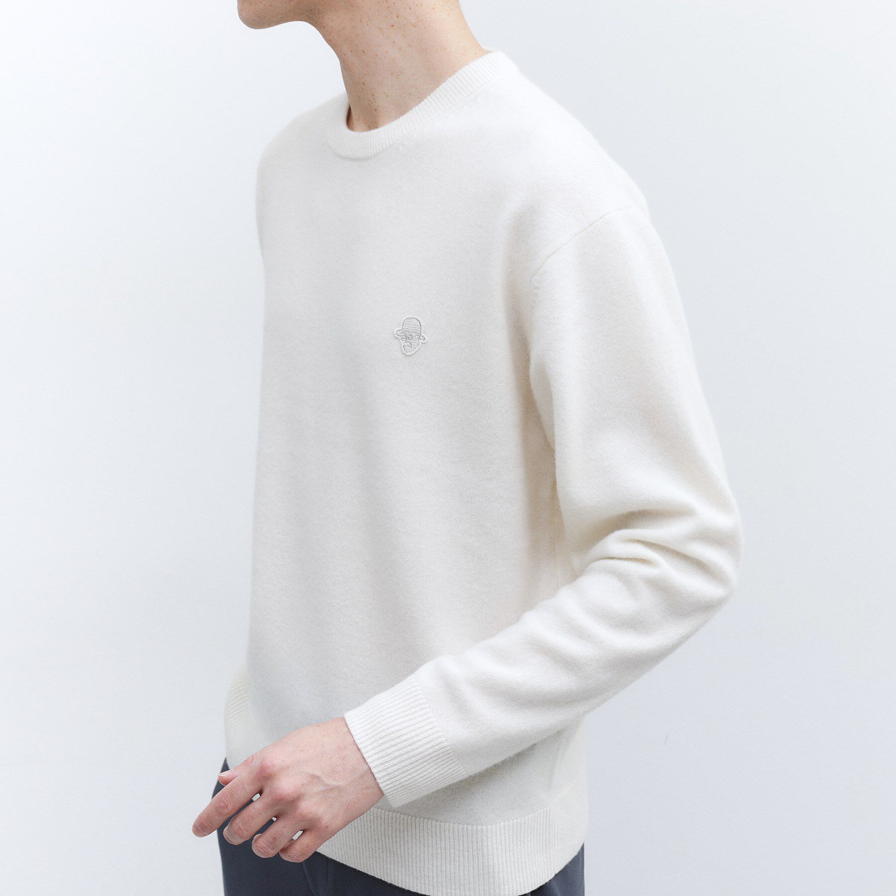 TAKEO KIKUCHI「【Air Palette Knit】ワンポイント カラーニット プルオーバー」|ニット・セーター|