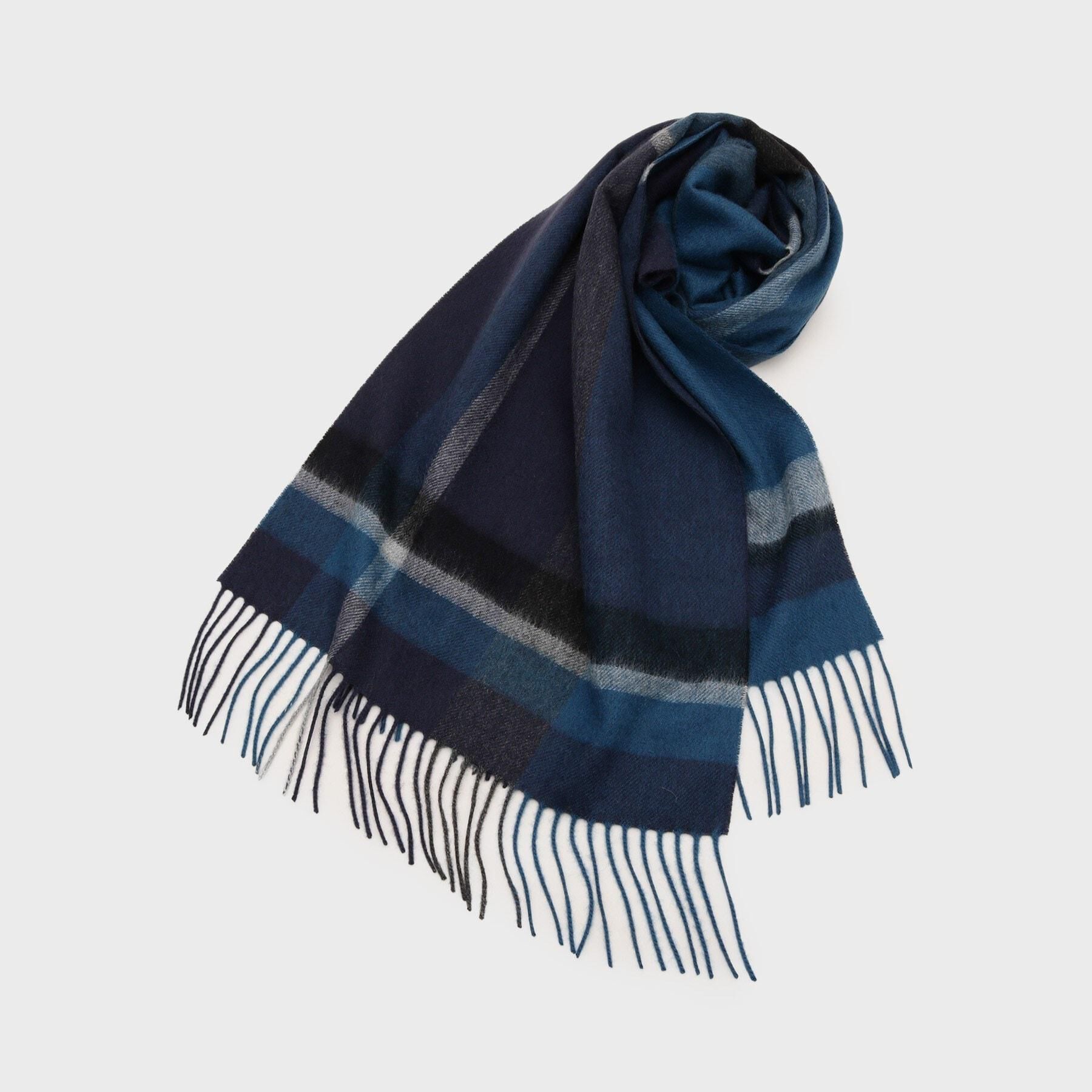 TAKEO KIKUCHI「【洗えるカシミヤ】 ピュアカシミヤ パネルチェックマフラー」|ストール|