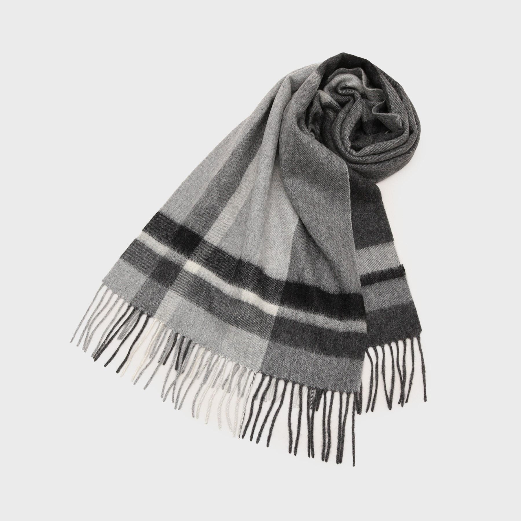 TAKEO KIKUCHI「【洗えるカシミヤ】 ピュアカシミヤ パネルチェックマフラー」|ストール|