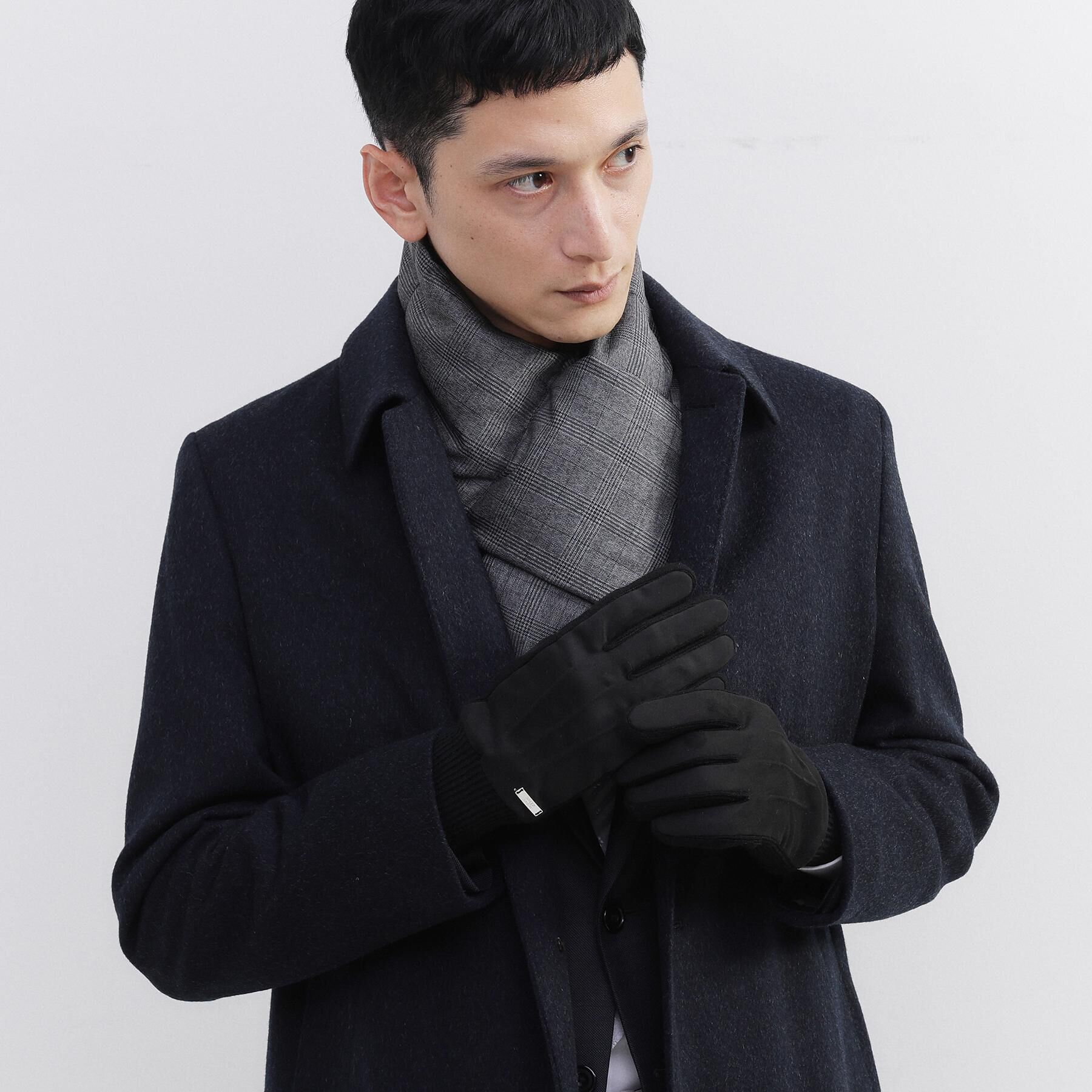 TAKEO KIKUCHI「スエード調ニットコンビ ウォッシャブルグローブ」|手袋|