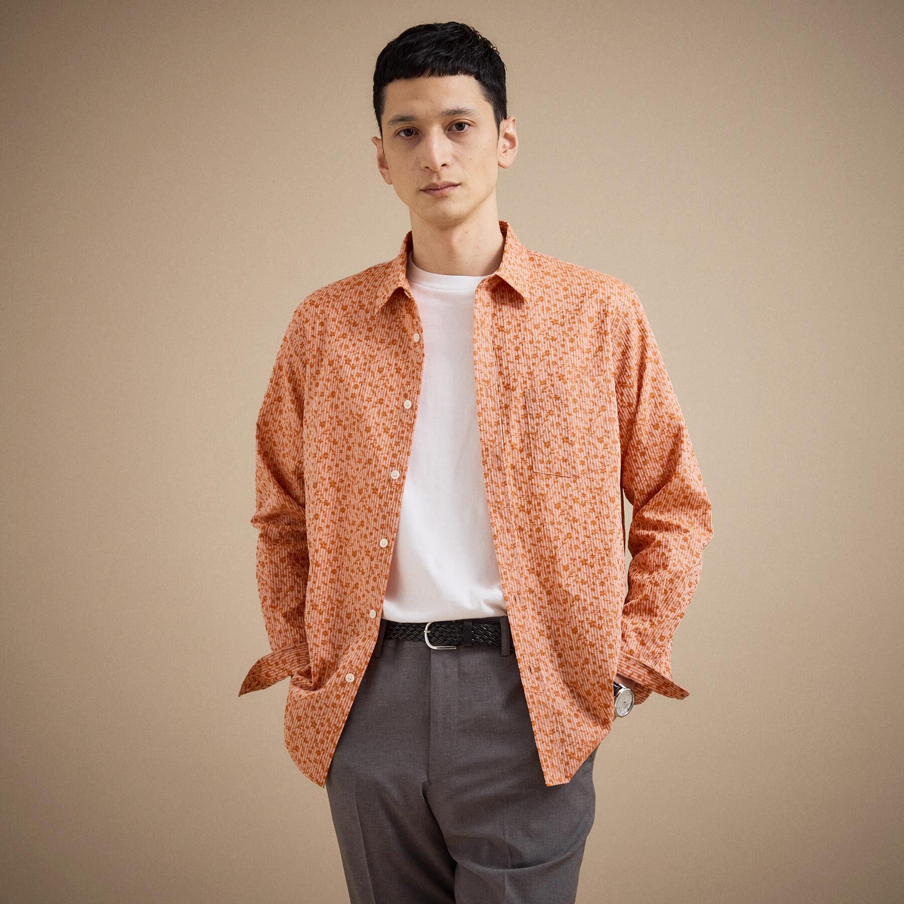 TAKEO KIKUCHI「播州 ドビーストライプ フラワーシャツ」|シャツ・ブラウス|