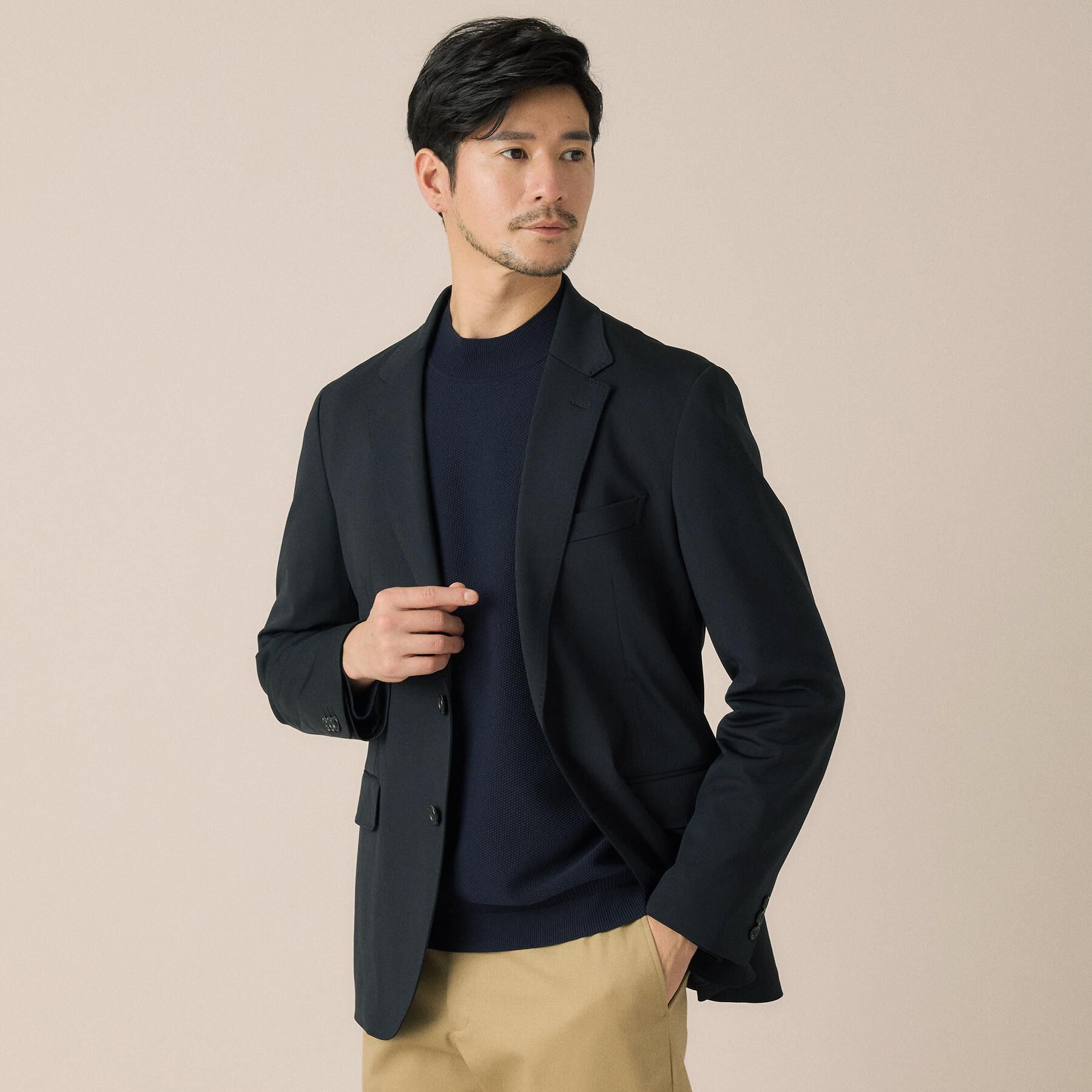 TAKEO KIKUCHI「モックネック 鹿の子 ニット プルオーバー」|ニット・セーター|