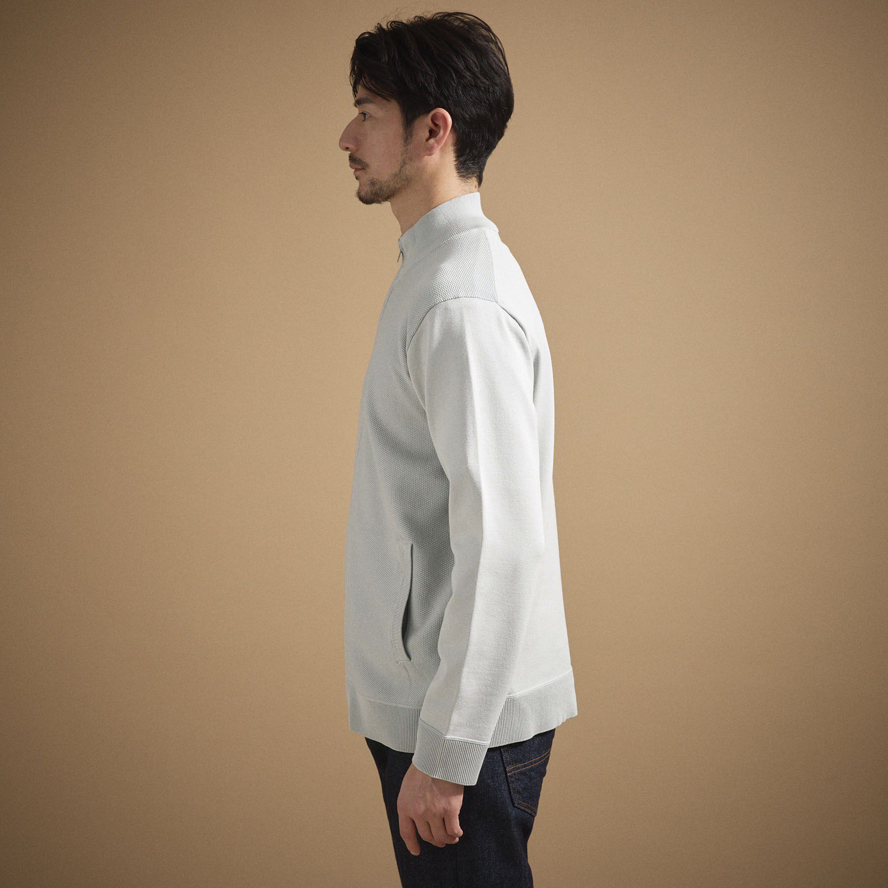 TAKEO KIKUCHI「ジップアップ 鹿の子 ニット」|ニット・セーター|