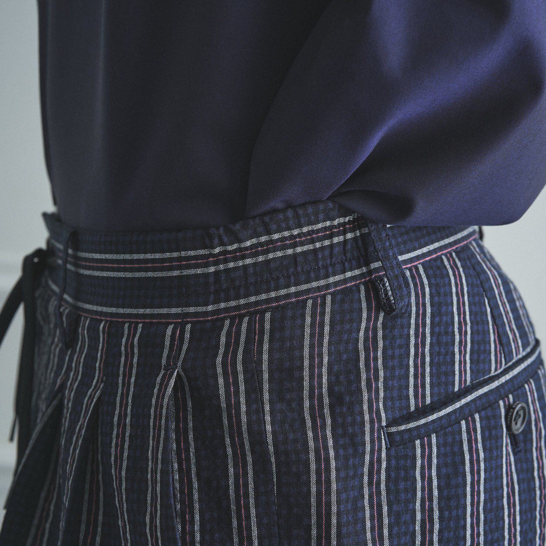 TAKEO KIKUCHI「【BOWLER HAT LABEL】サッカーストライプ イージーワイドパンツ」|その他|