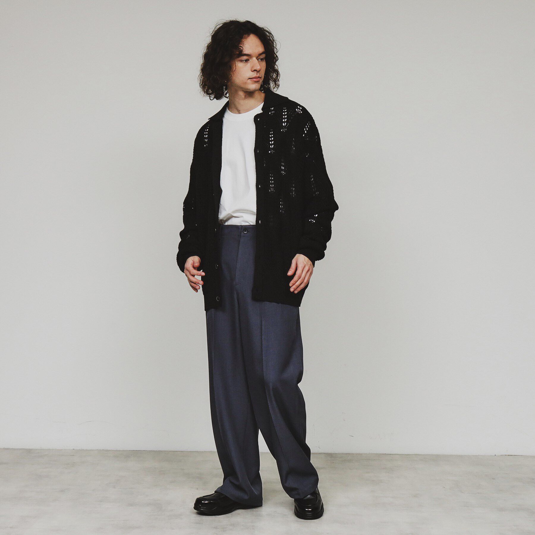 tk.TAKEO KIKUCHI「リーフジャカードニットシャツポロ」|カーディガン|