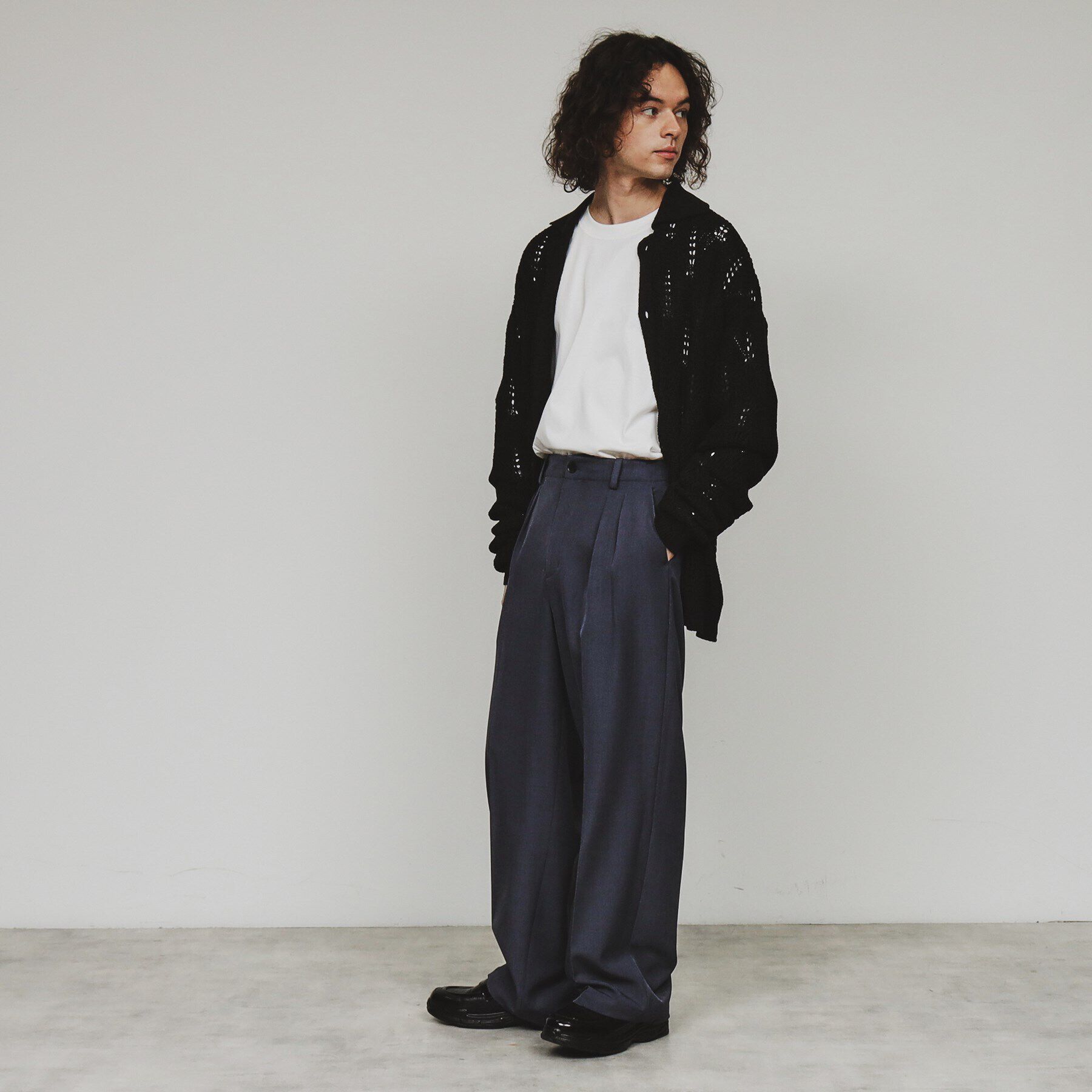 tk.TAKEO KIKUCHI「リーフジャカードニットシャツポロ」|カーディガン|