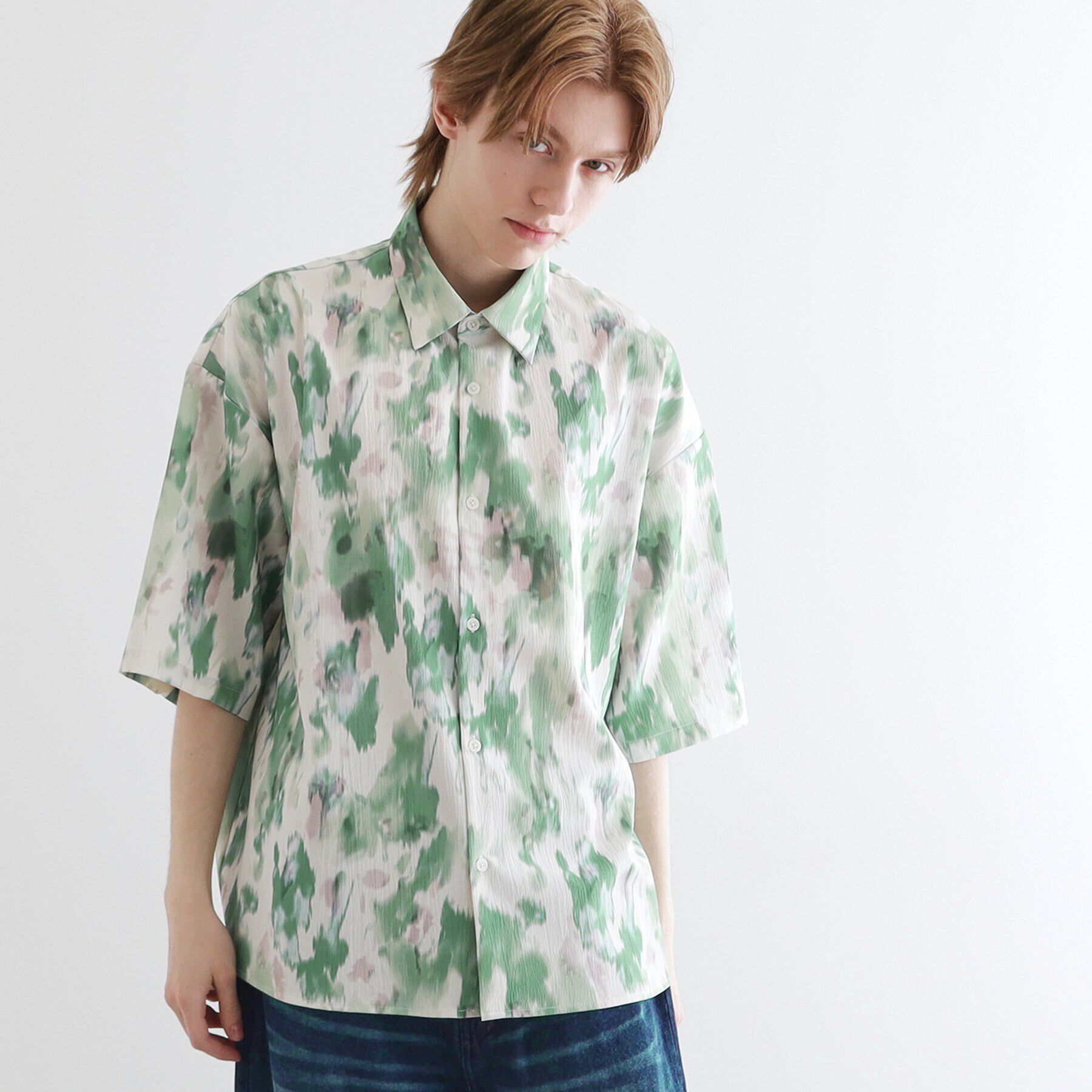 tk.TAKEO KIKUCHI「楊柳ブラープリントシャツ」|シャツ・ブラウス|