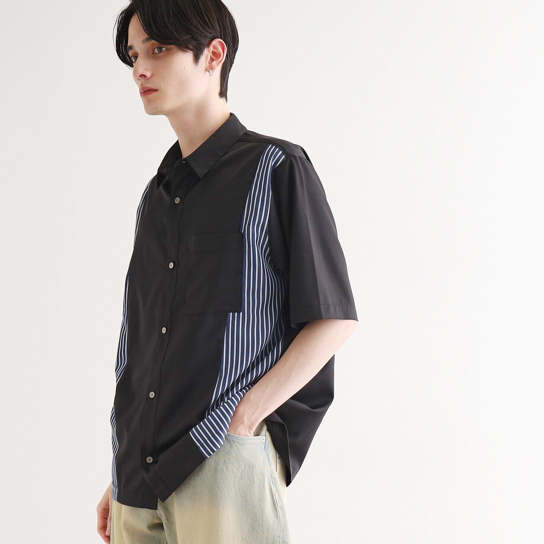 tk.TAKEO KIKUCHI「ストライプスイッチシャツ」|シャツ・ブラウス|