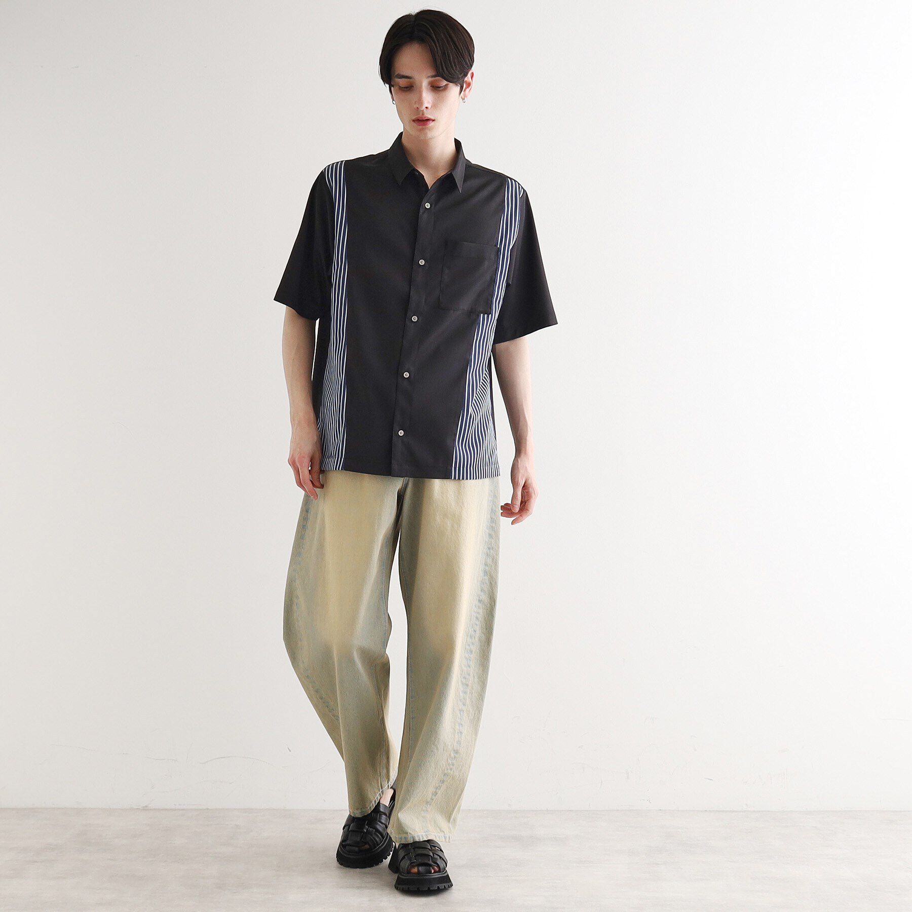 tk.TAKEO KIKUCHI「ストライプスイッチシャツ」|シャツ・ブラウス|