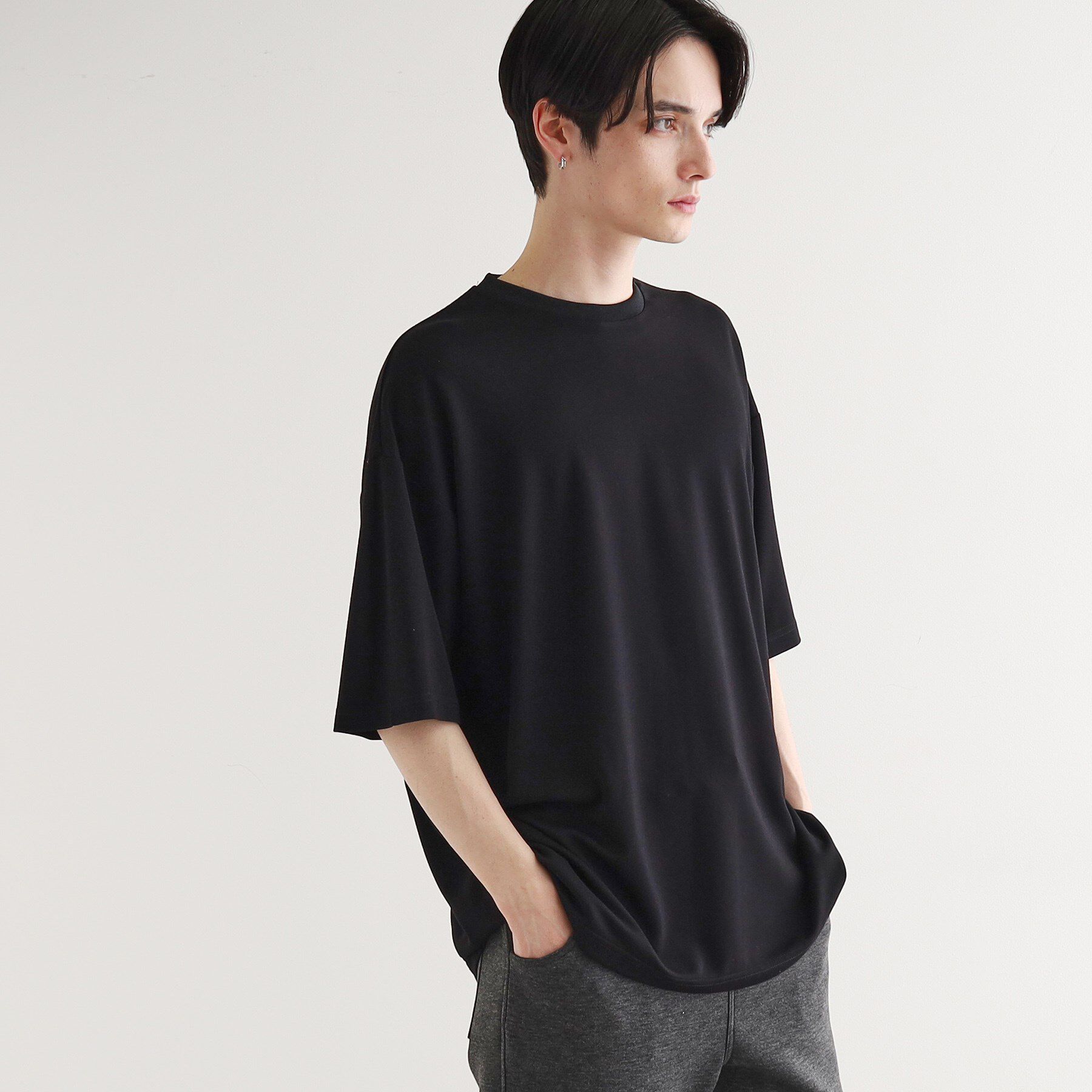 tk.TAKEO KIKUCHI「【UV／接触冷感】切替アソートTシャツ」|Tシャツ・カットソー|ブラック(019)