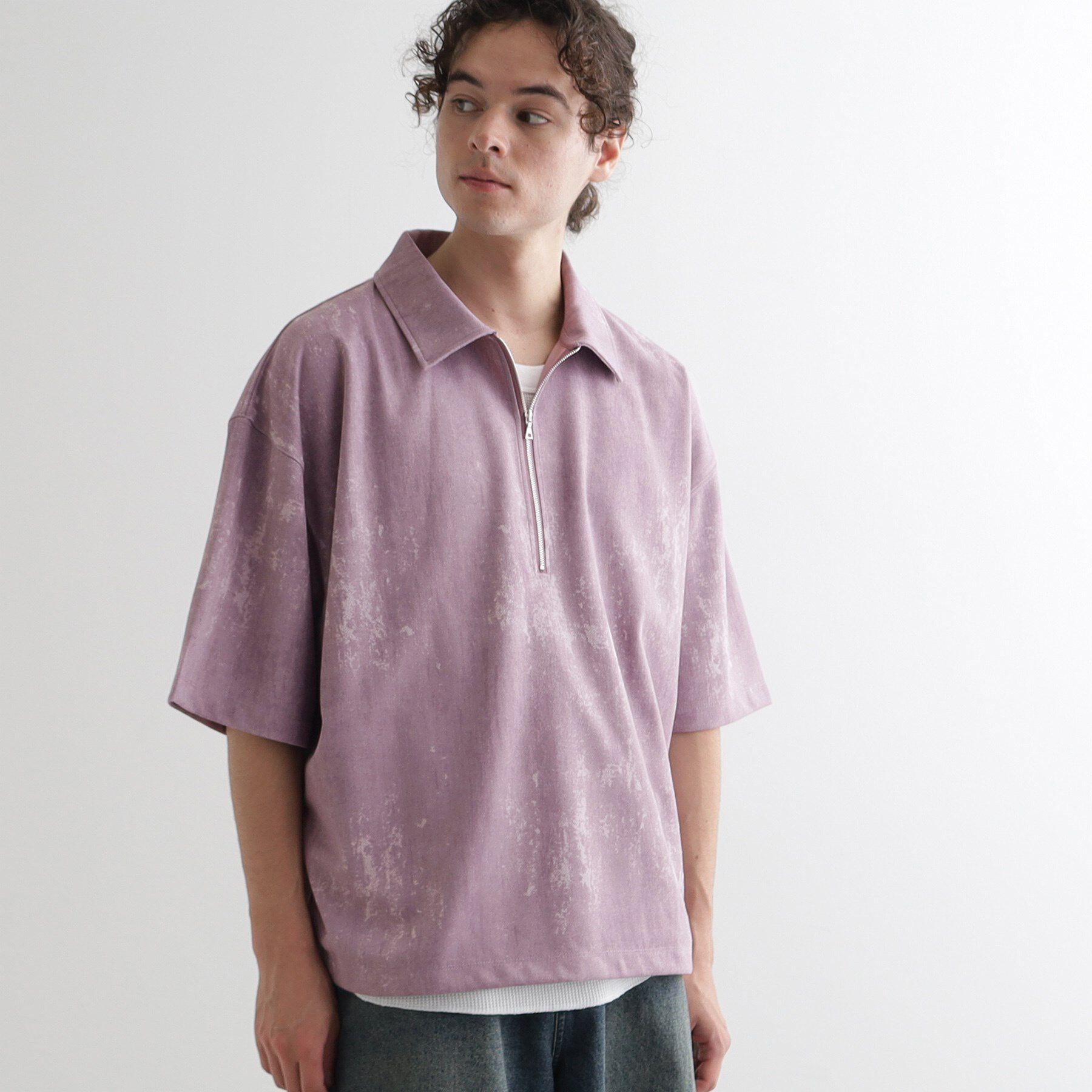 tk.TAKEO KIKUCHI「ヴィンテージライクハーフジップポロシャツ」|ポロシャツ|