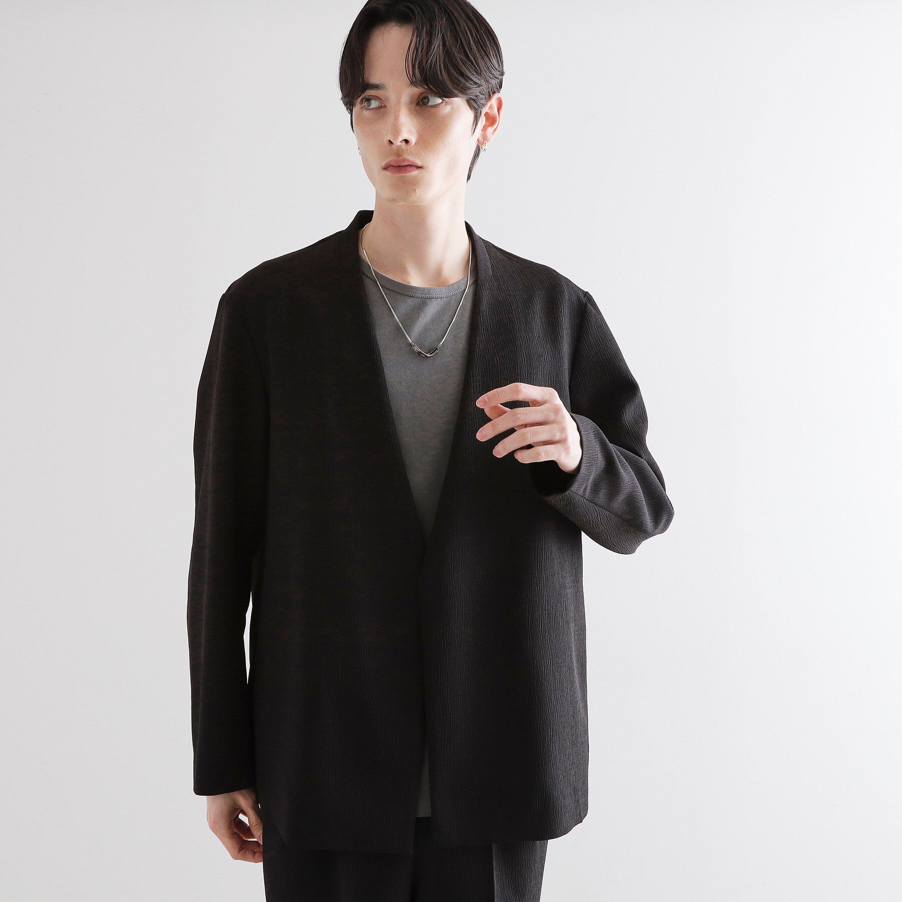 tk.TAKEO KIKUCHI「【セットアップ対応】テッククレープノーカラージャケット」|ノーカラージャケット|