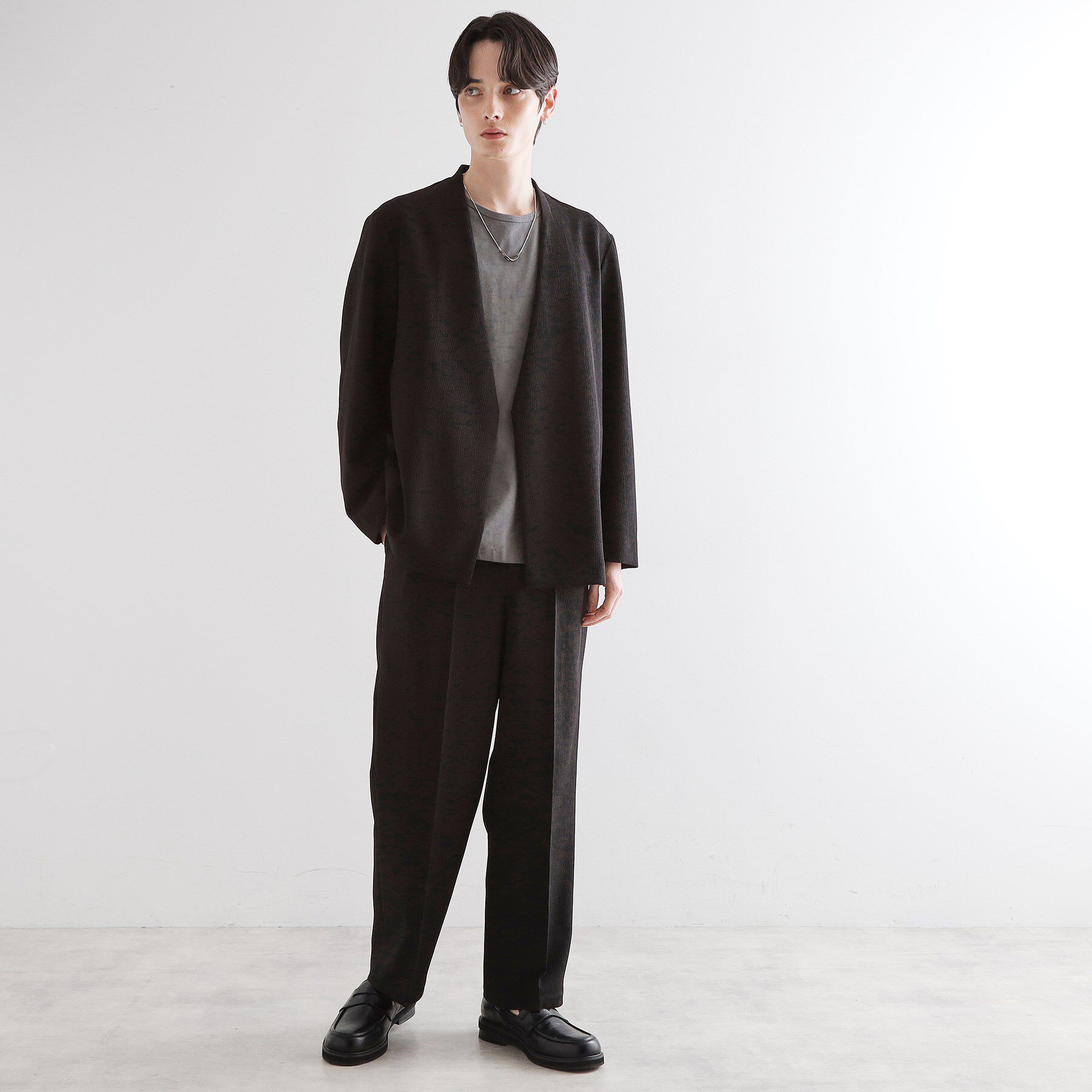 tk.TAKEO KIKUCHI「【セットアップ対応】テッククレープノーカラージャケット」|ノーカラージャケット|