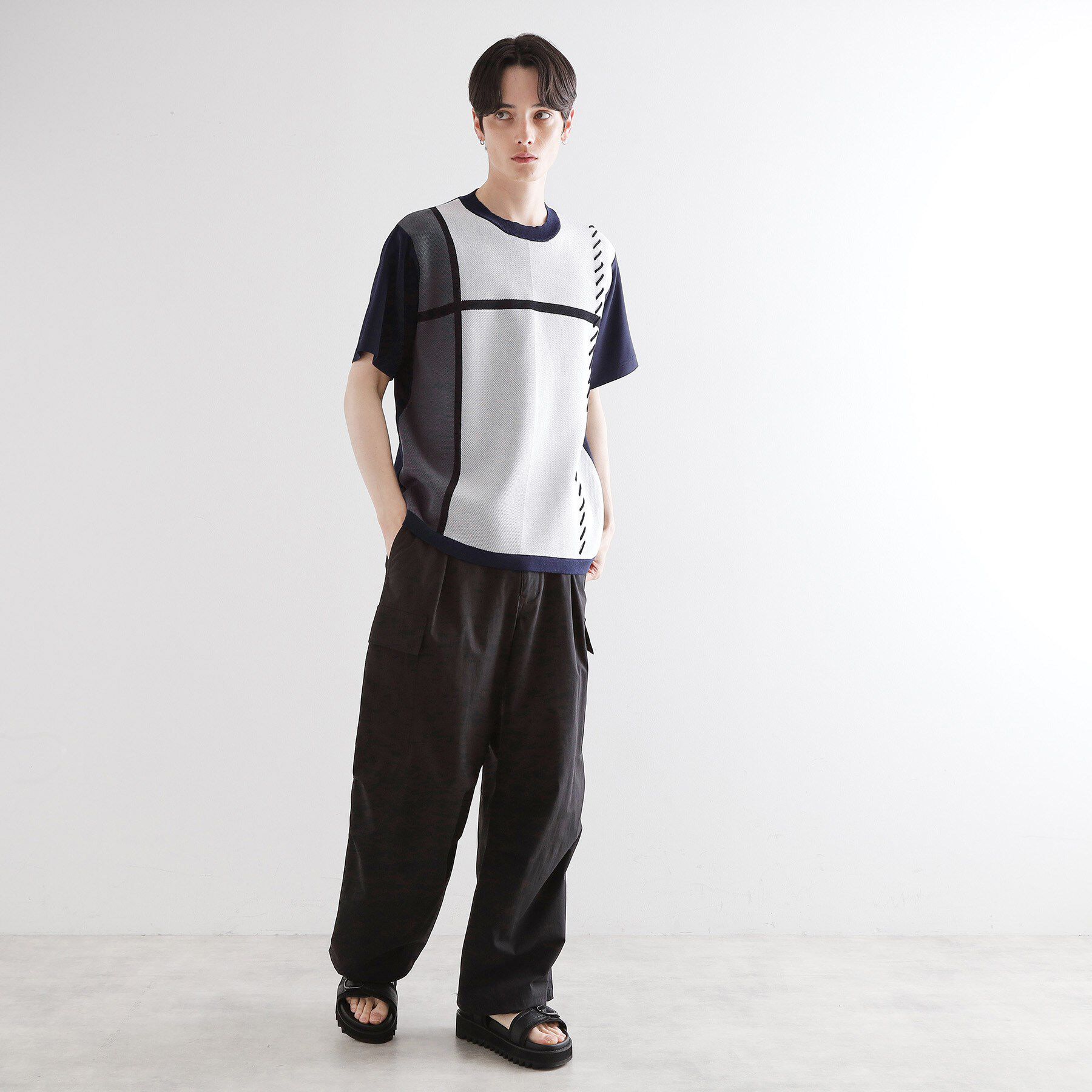 tk.TAKEO KIKUCHI「ニットドッキングクロスオーバー」|Tシャツ・カットソー|