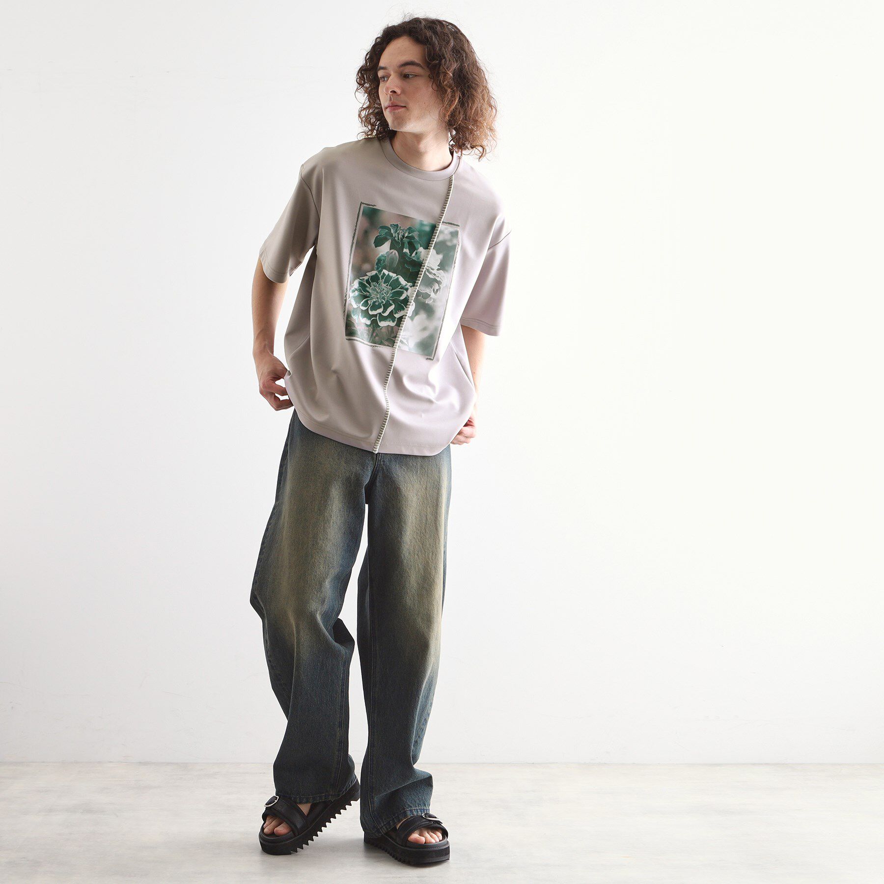 tk.TAKEO KIKUCHI「インバージョンフラワーカットソー」|Tシャツ・カットソー|