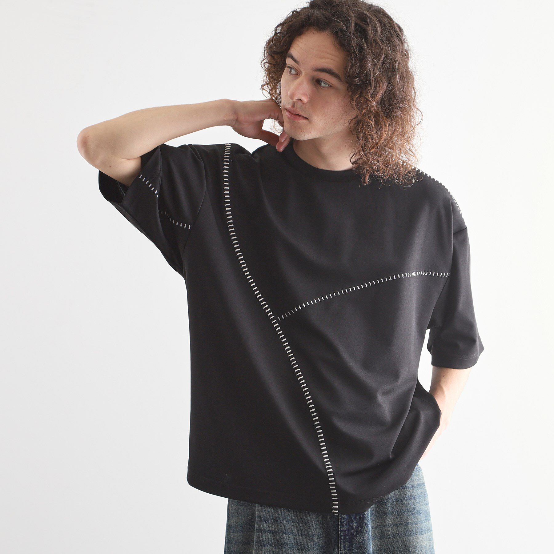 tk.TAKEO KIKUCHI「ハンドステッチスイッチカットソー」|Tシャツ・カットソー|