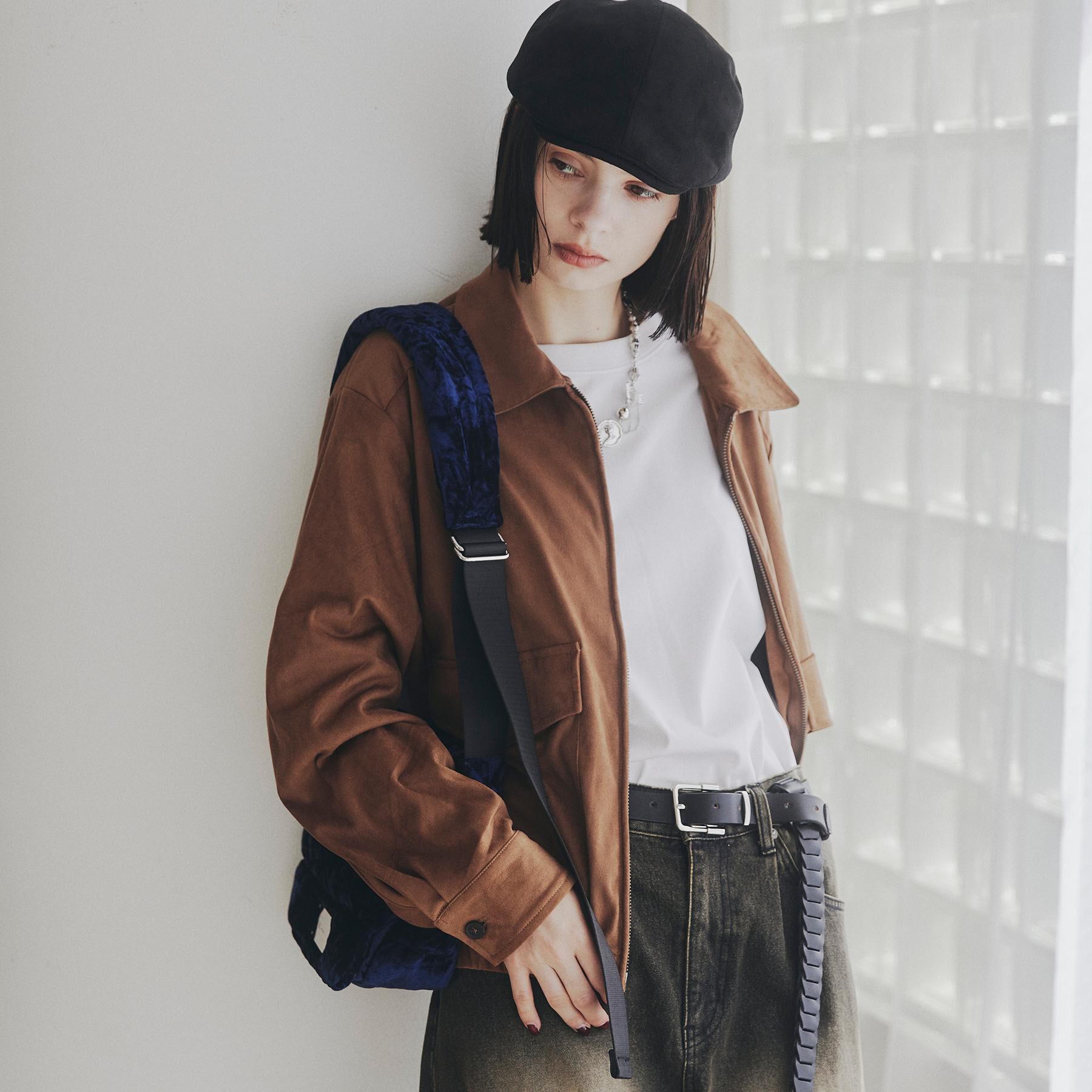 tk.TAKEO KIKUCHI「フェイクスエードシャツアウター」|ブルゾン・スタジャン|