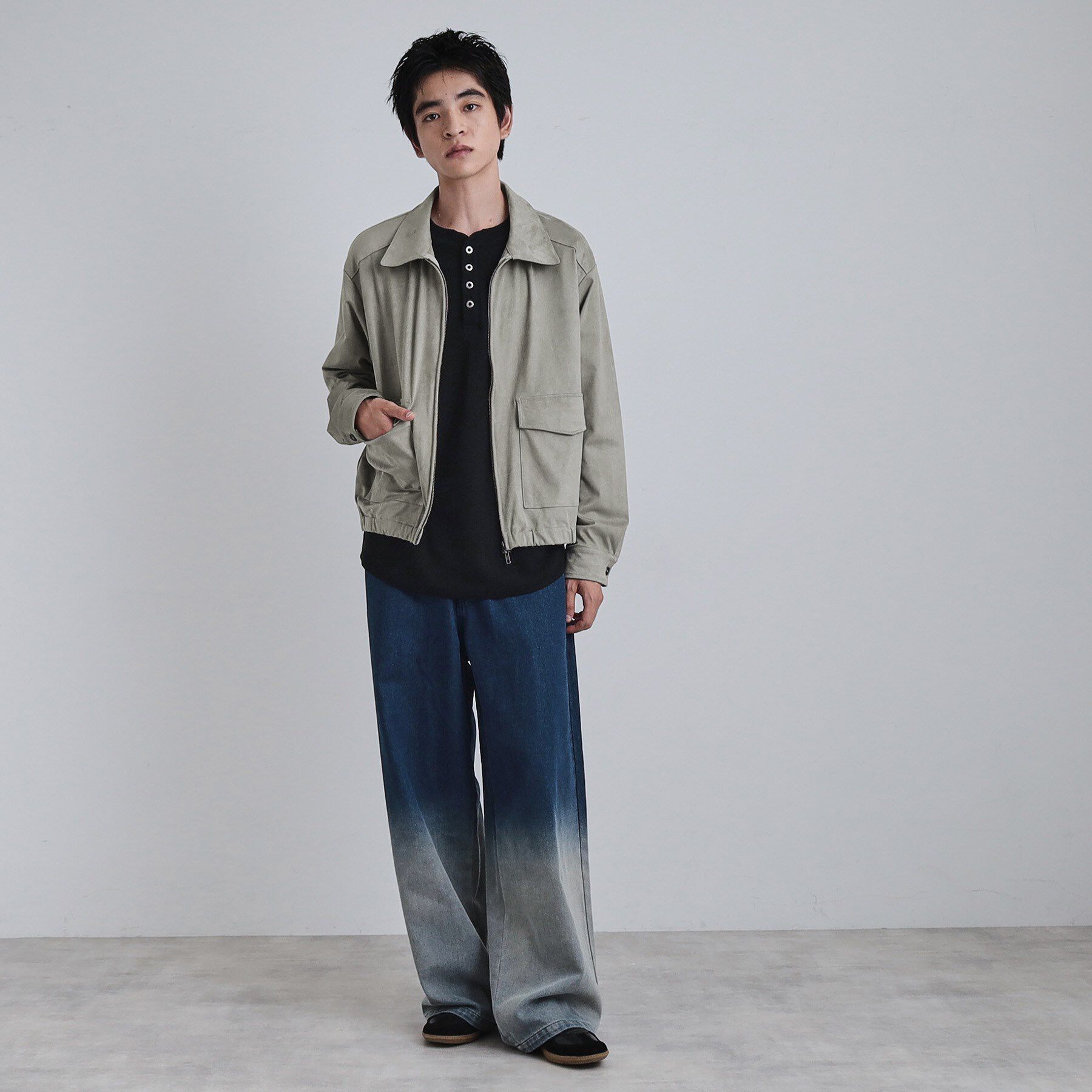 tk.TAKEO KIKUCHI「フェイクスエードシャツアウター」|ブルゾン・スタジャン|