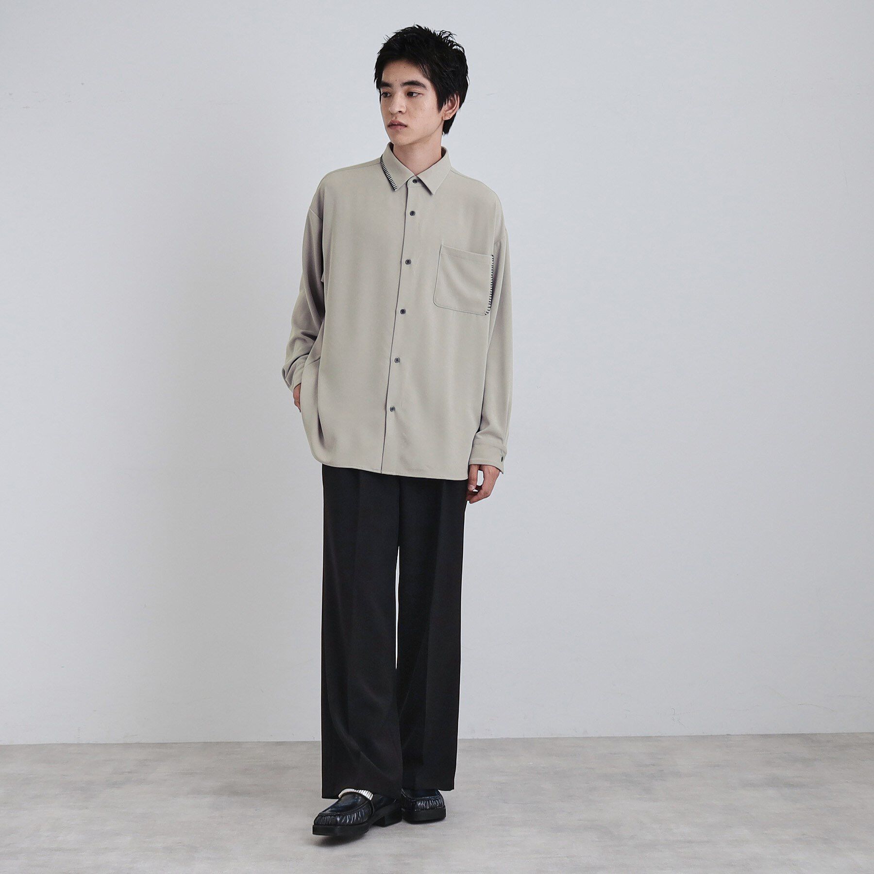 tk.TAKEO KIKUCHI「なめらかスエードタッチステッチシャツ」|シャツ・ブラウス|