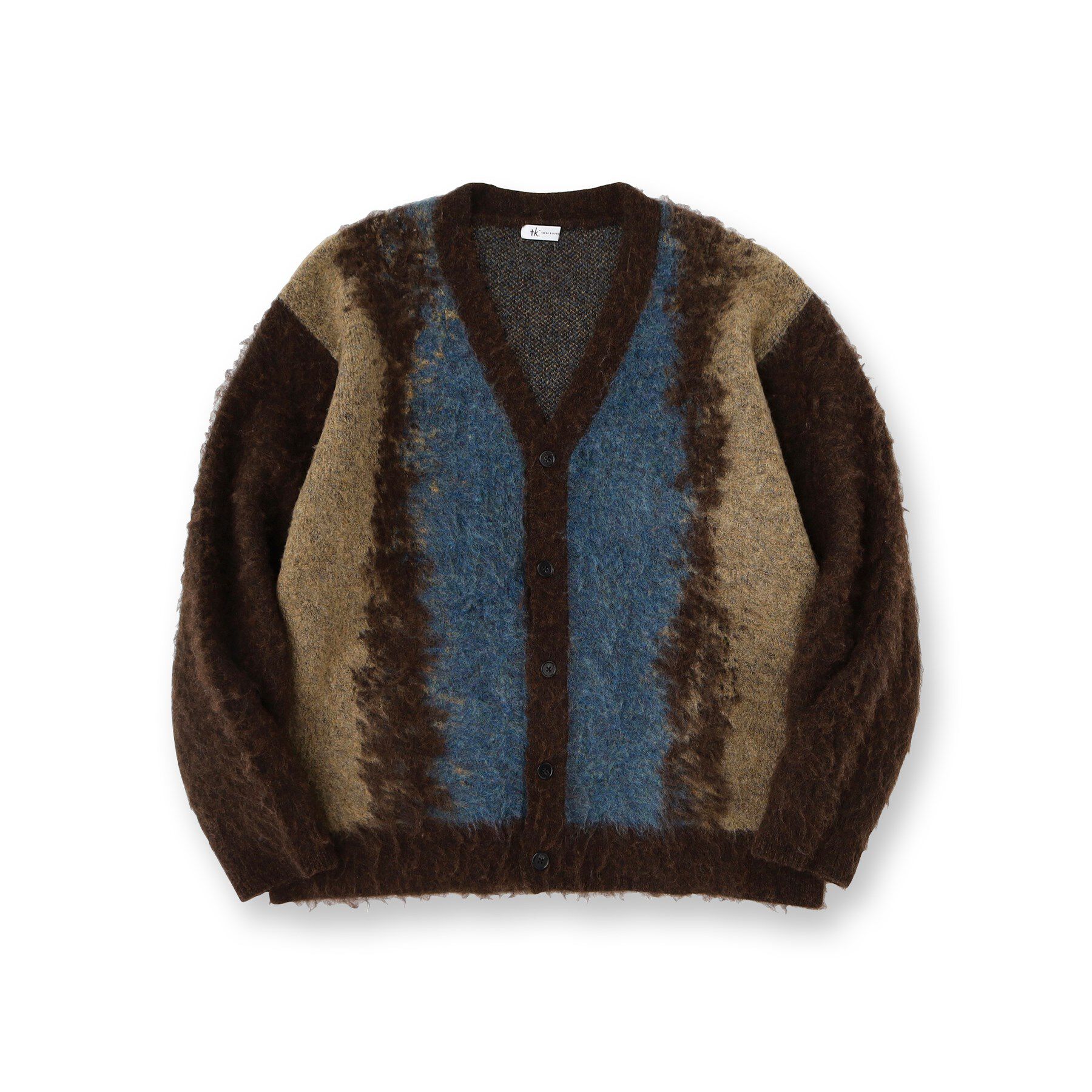 tk.TAKEO KIKUCHI「ボールドストライプシャギーニットVカーディガン」|カーディガン|