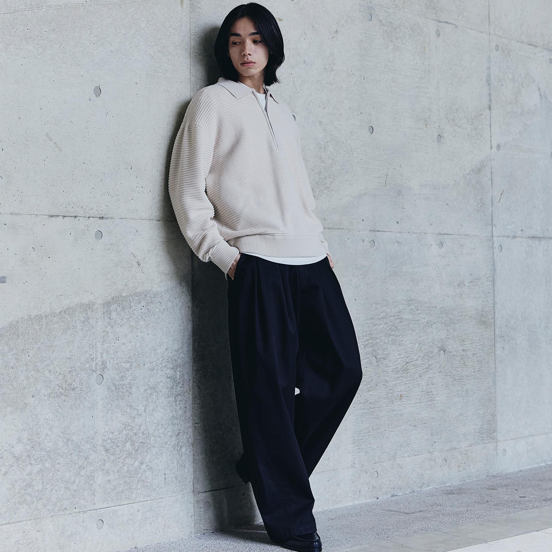 tk.TAKEO KIKUCHI「ハーフジップニットポロシャツ」|ニット・セーター|