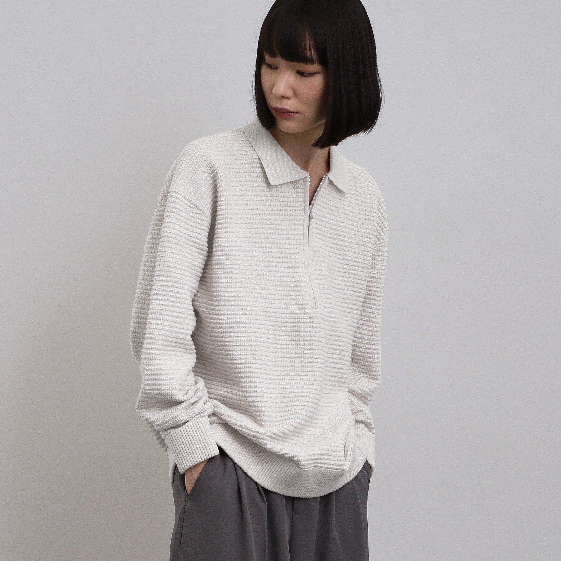 tk.TAKEO KIKUCHI「ハーフジップニットポロシャツ」|ニット・セーター|