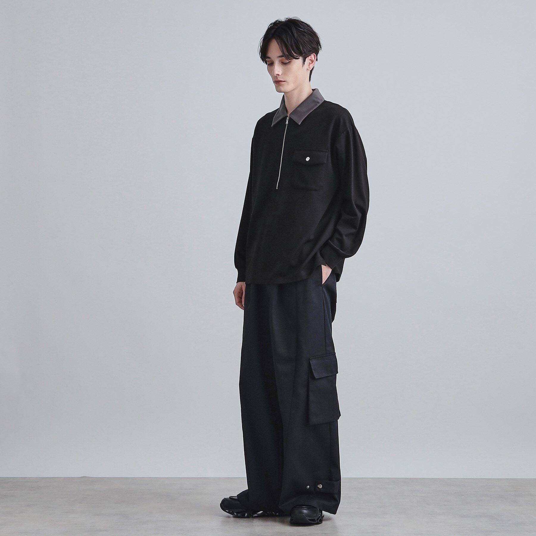 tk.TAKEO KIKUCHI「ハードポンチハーフジップポロカットソー」|Tシャツ・カットソー|