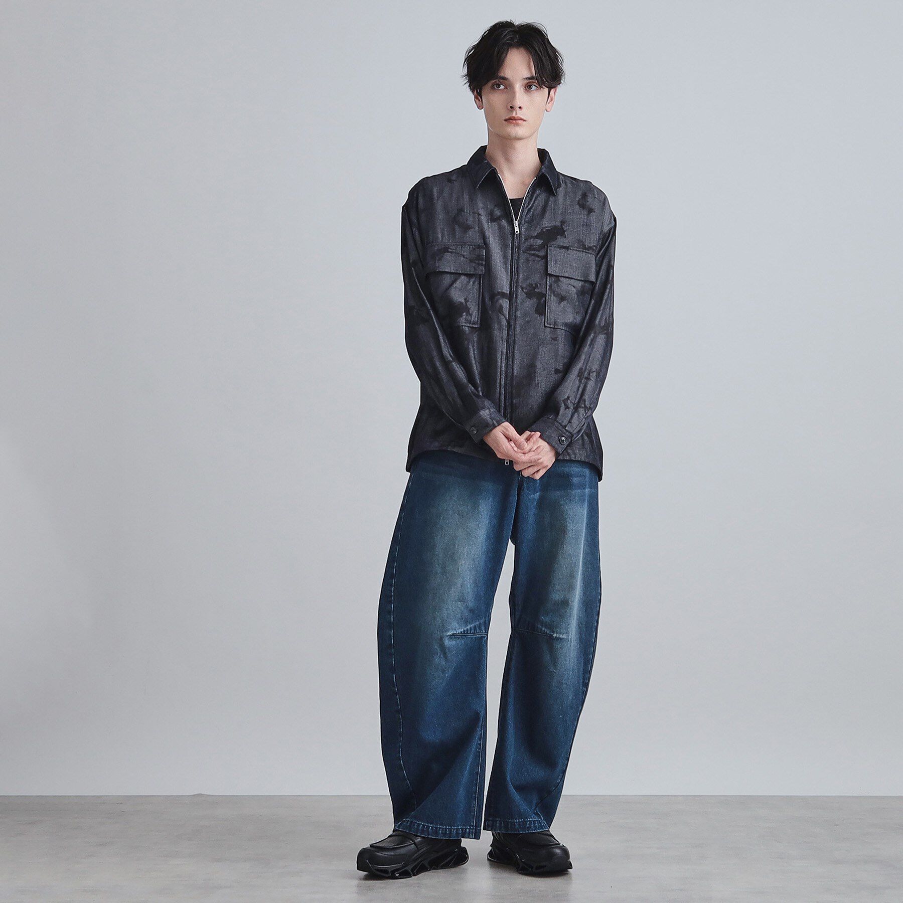 tk.TAKEO KIKUCHI「シャンブレーシャツアウター」|シャツ・ブラウス|