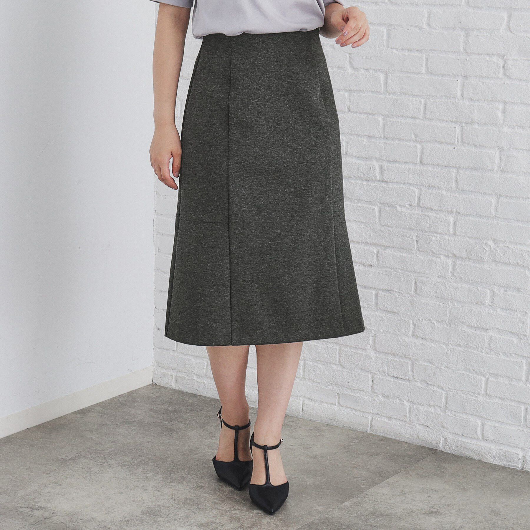 index「《5色展開/S-LLサイズ》ストレッチマーメイドスカート/セットアップ対応【洗濯機洗い可/イージーケ」|スカート|チャコールグレー(0
