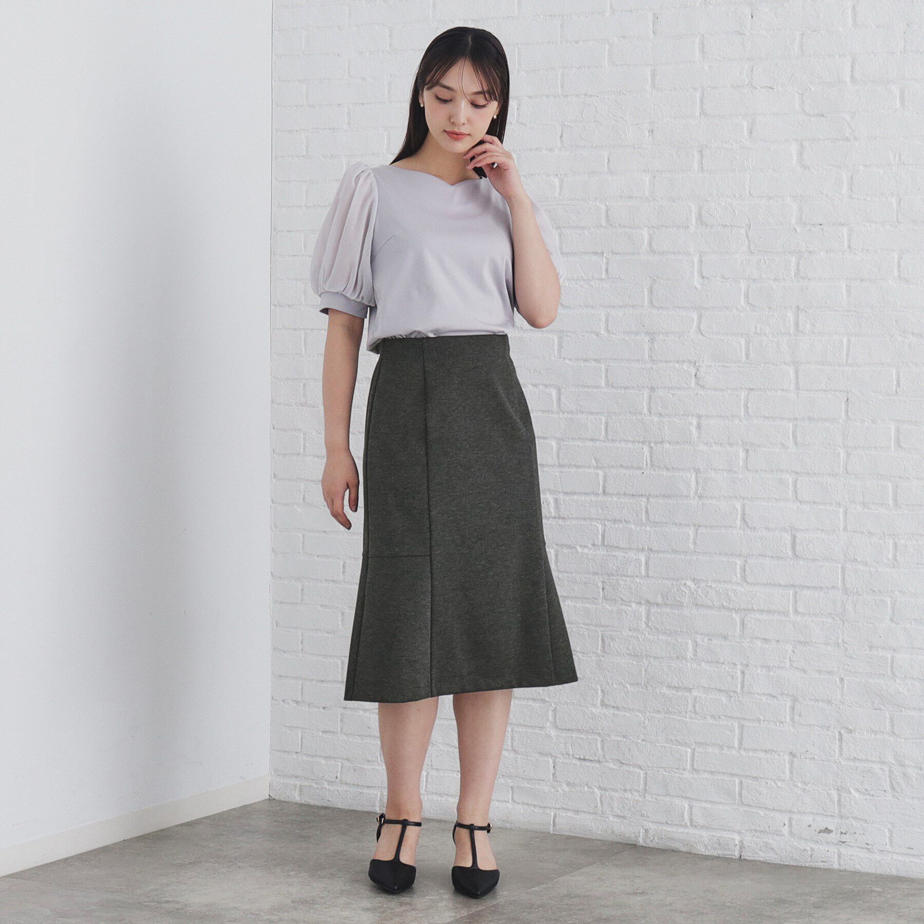 index「《5色展開/S-LLサイズ》ストレッチマーメイドスカート/セットアップ対応【洗濯機洗い可/イージーケ」|スカート|