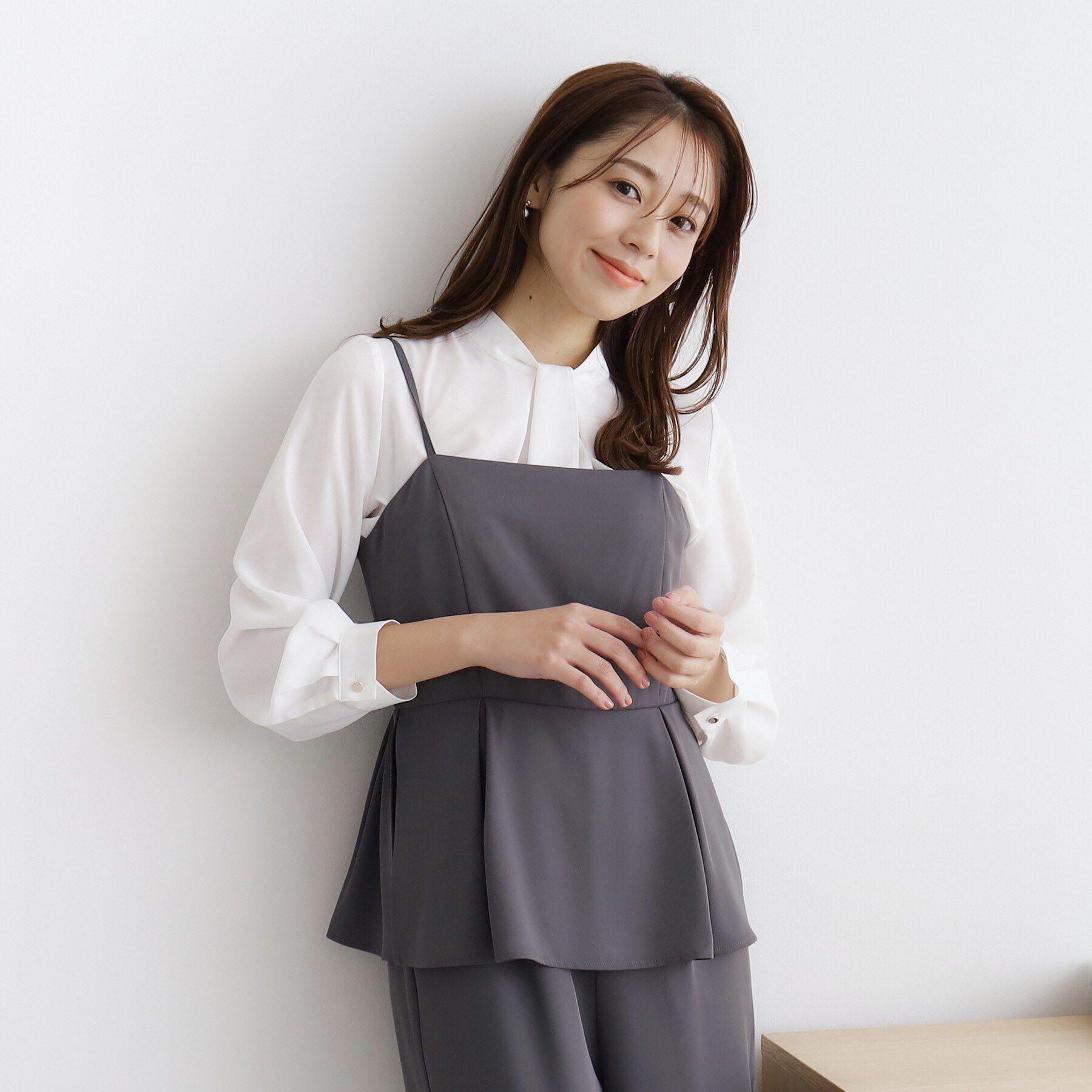 index「ペプラムレイヤードサロペット【洗濯機洗い可/イージーアイロン】」|オールインワン|