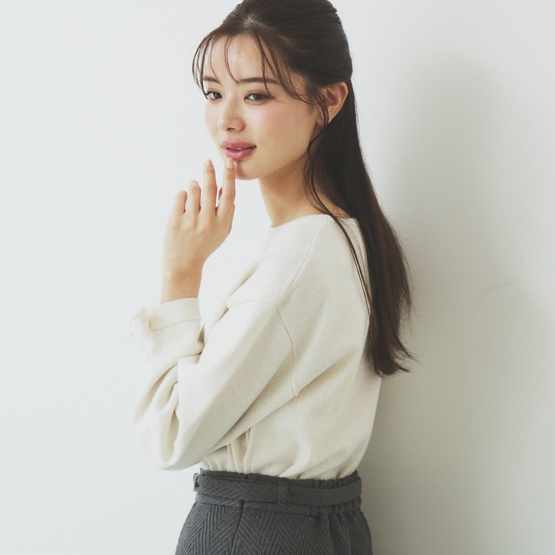 index「ラメリボンスリーブ二ット【洗濯機洗い可/抗ピル】」|ニット・セーター|