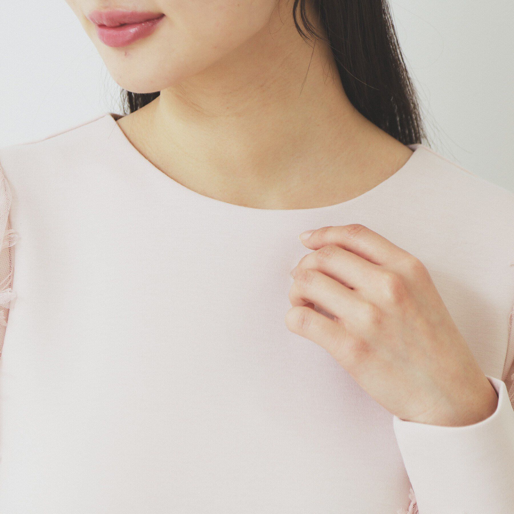 index「《美人百花掲載》リボンチュールトップス【洗濯機洗い可】」|Tシャツ・カットソー|