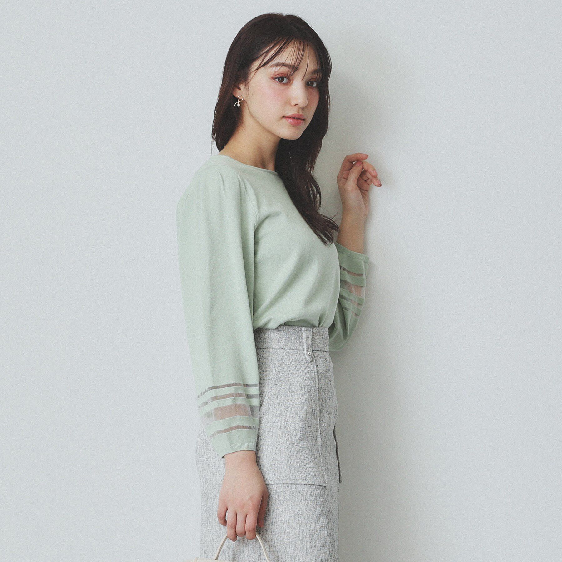 index「シアーラインパフスリーブニット【UV/洗濯機洗い可】」|ニット・セーター|