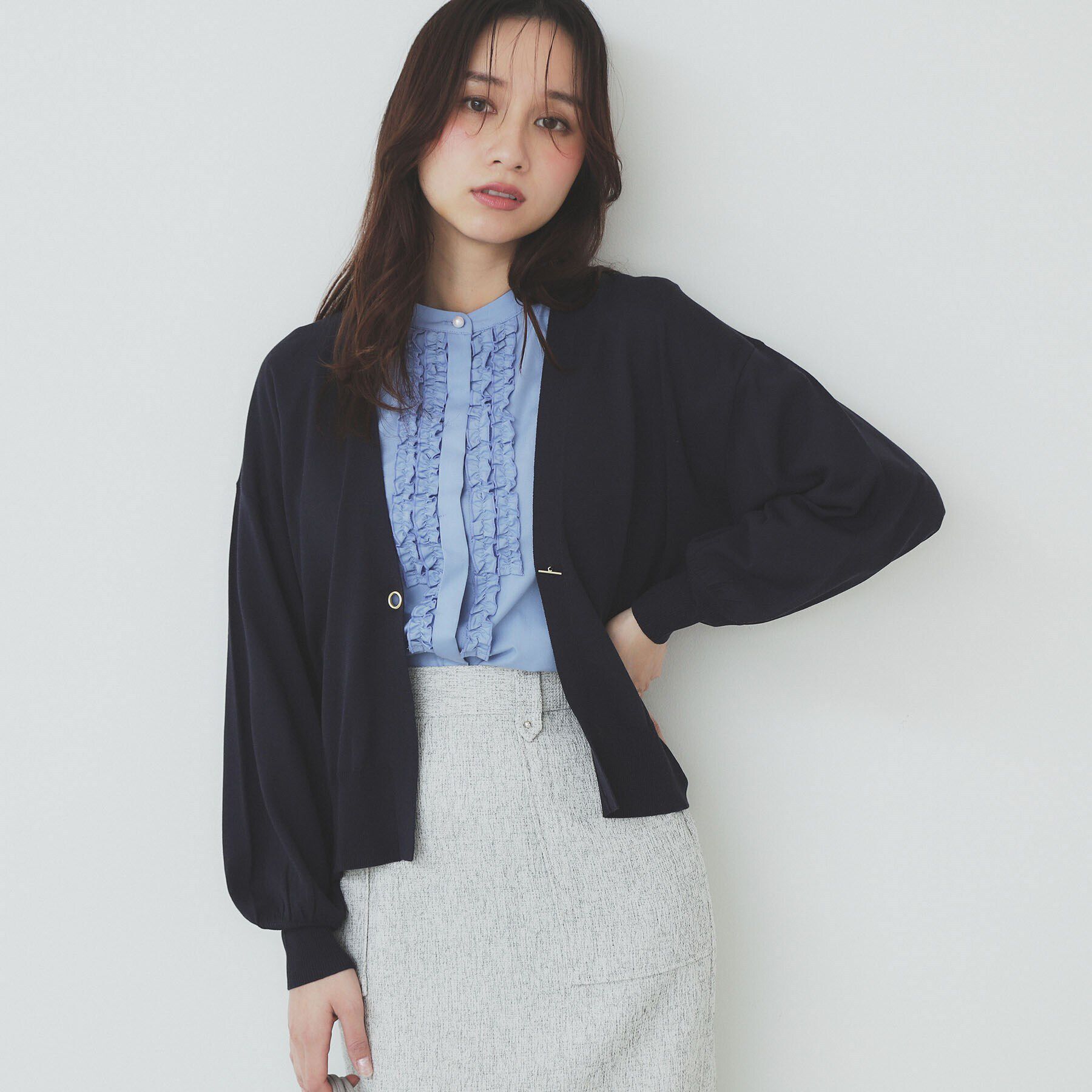 index「リラクシートッパーカーディガン【洗える】」|カーディガン|ネイビー(094)