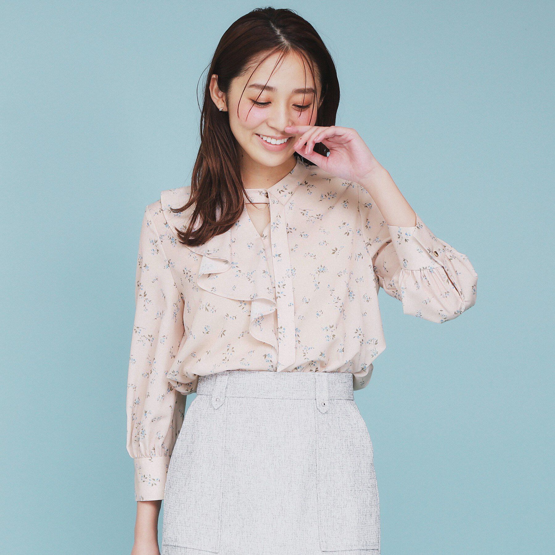 index「フラワーフリルボウタイブラウス【洗濯機洗い可】」|シャツ・ブラウス|