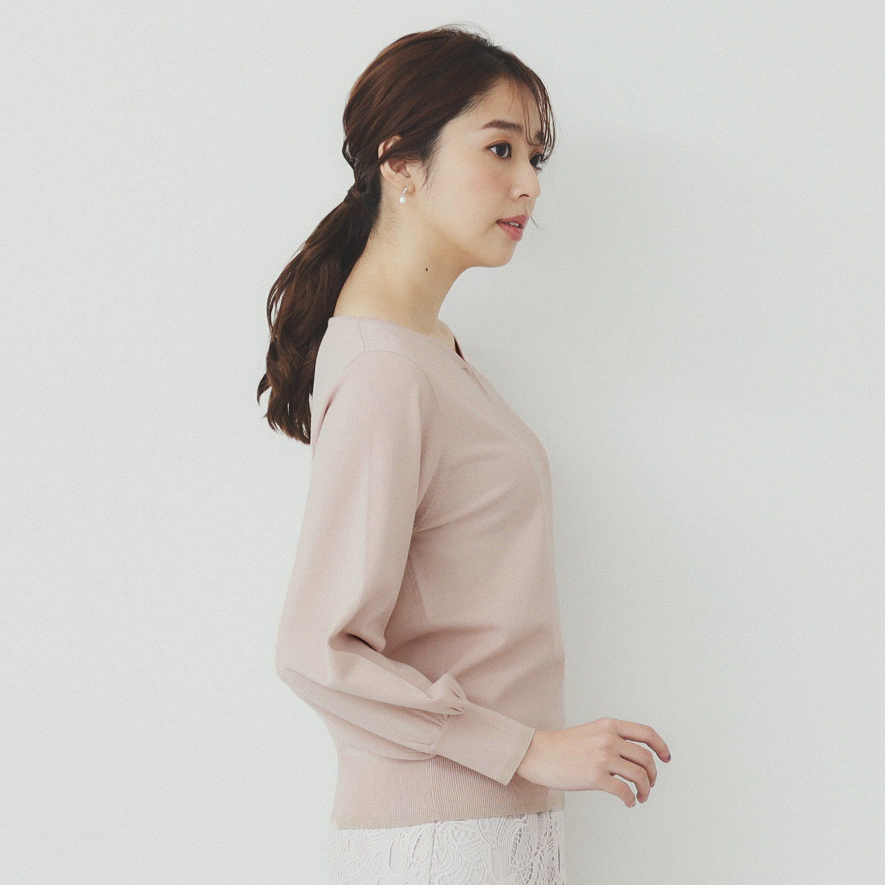 index「パーツ付きハートネックニットトップス【洗濯機洗い可】」|ニット・セーター|