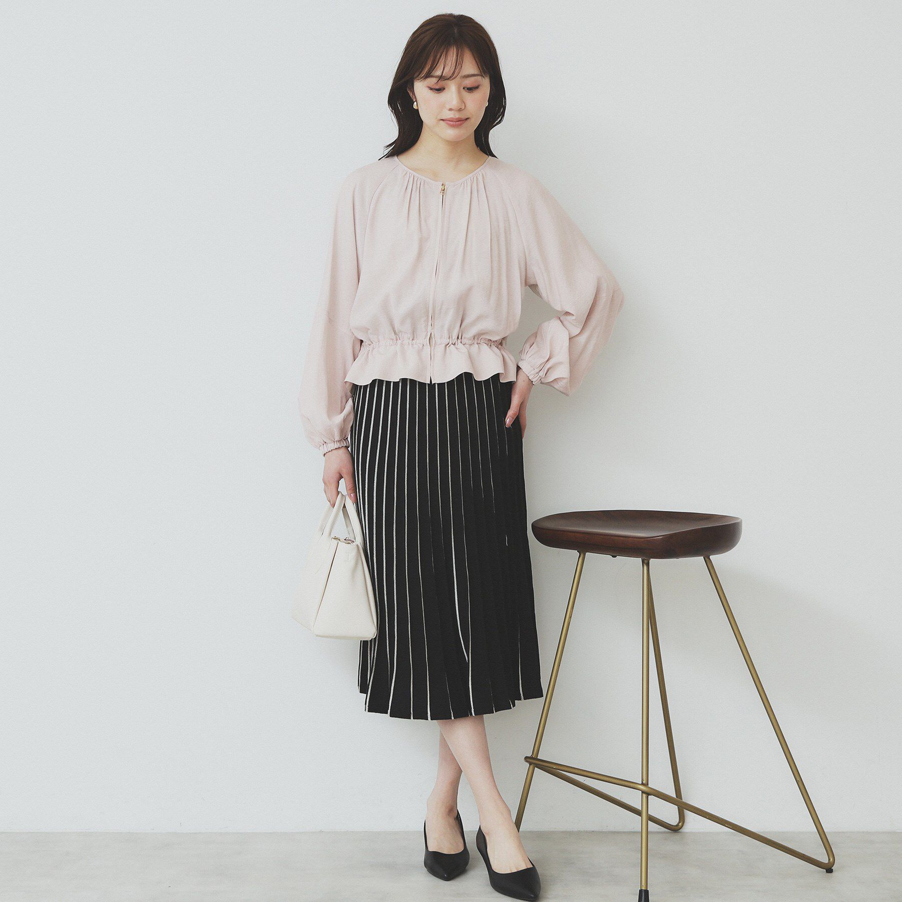 index「ノーカラーペプラムブルゾン【洗濯機洗い可】」|ブルゾン・スタジャン|