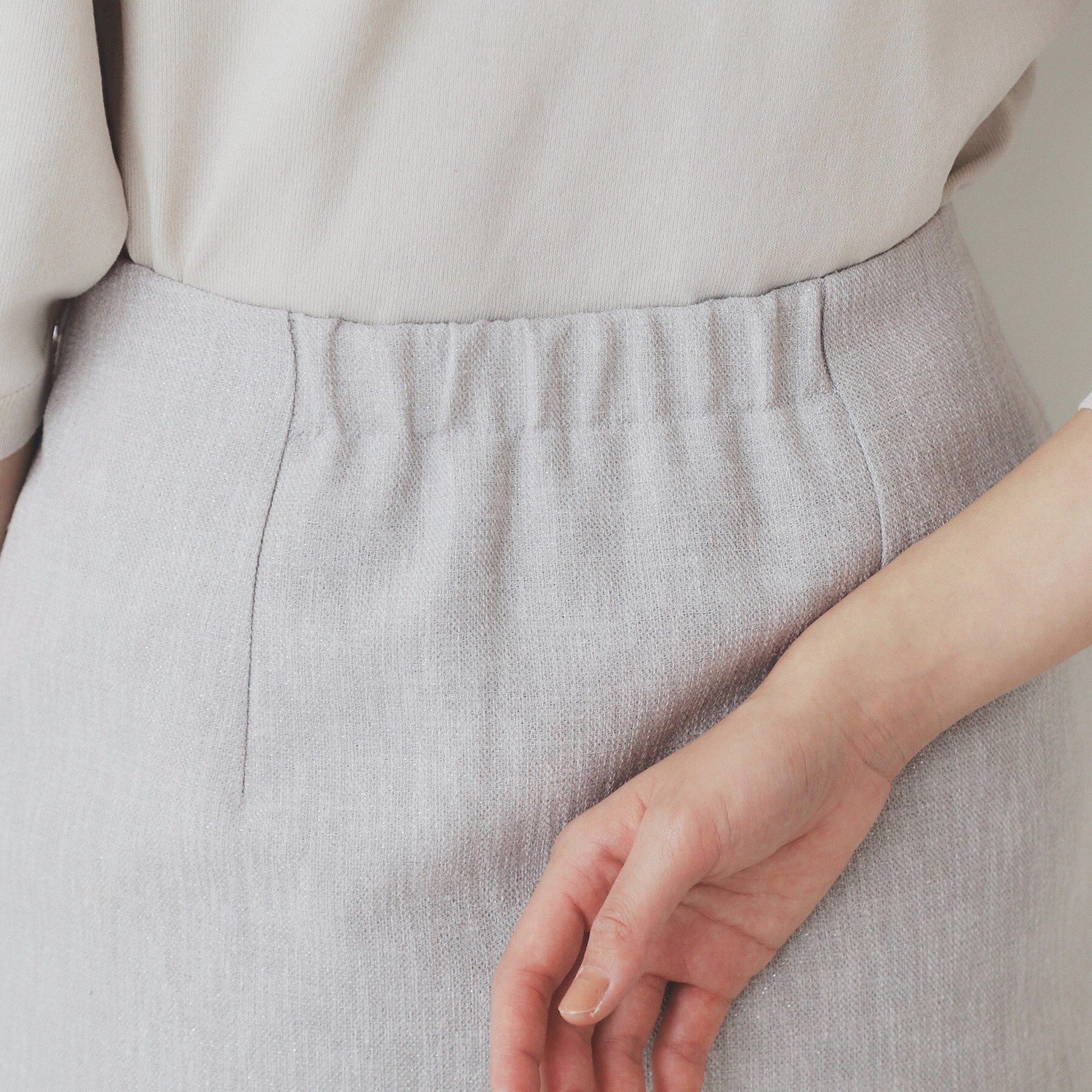 index「リネンライクラメツイードラップタイトスカート/セットアップ対応【洗濯機洗い可】」|スカート|