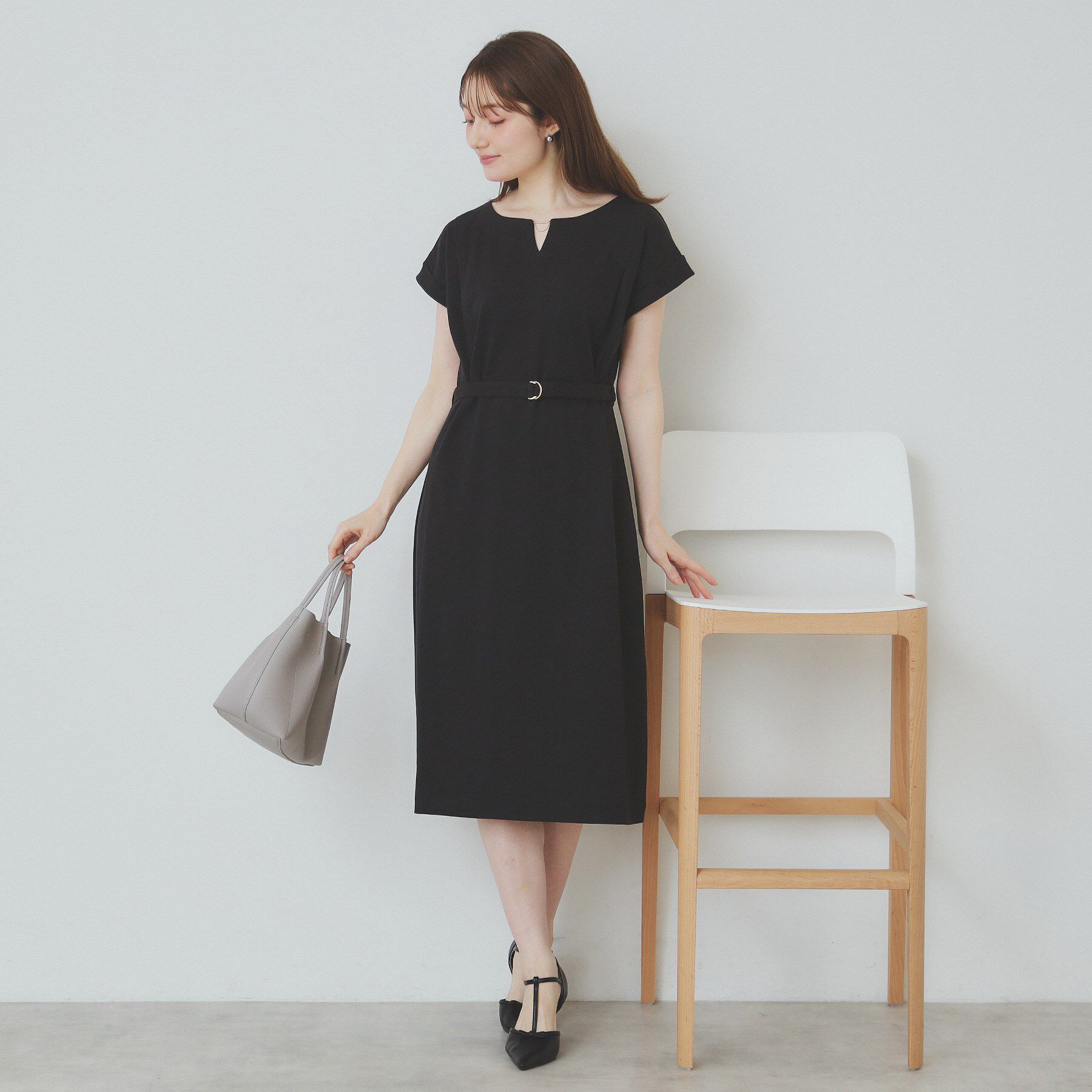 index「《5色展開/XS-3Lサイズ》Iラインシルエットワンピース【UV/接触冷感/洗濯機洗い可】」|ワンピース|