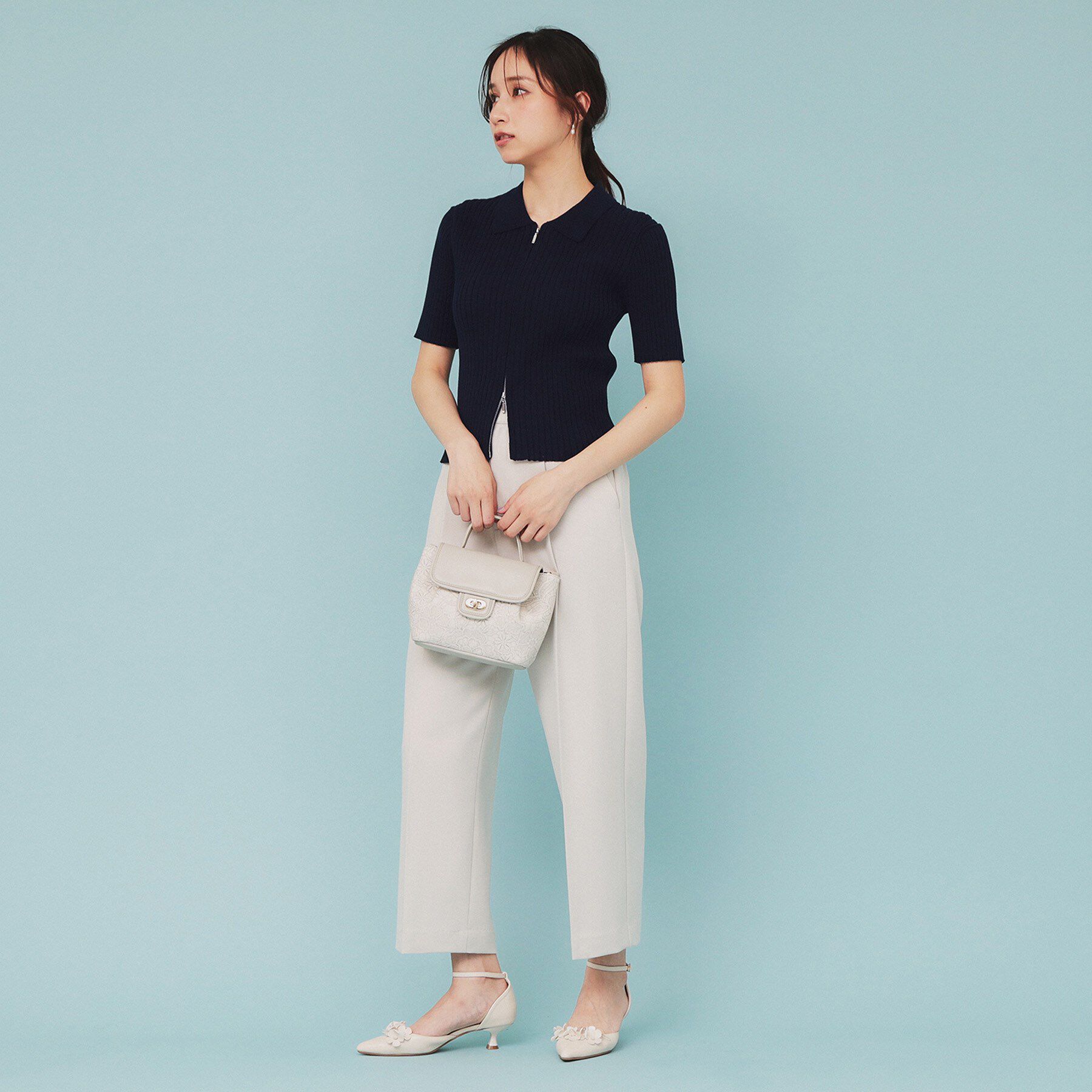 index「マルチボーダーダブルジップニット【洗濯機洗い可】」|カーディガン|