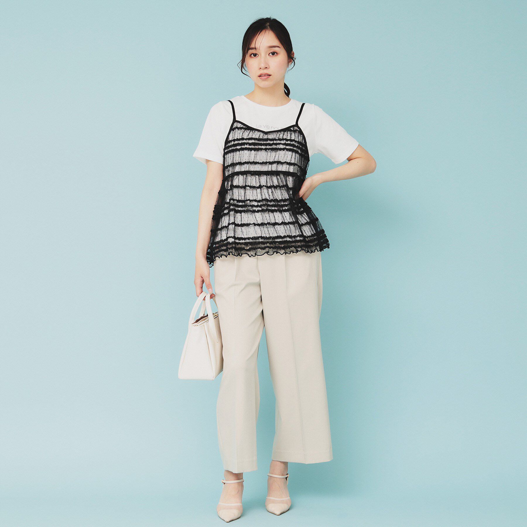 index「《ツインセット》ロゴT&times;チュールキャミ【UVケア/接触冷感/洗濯機洗い可】」|その他|