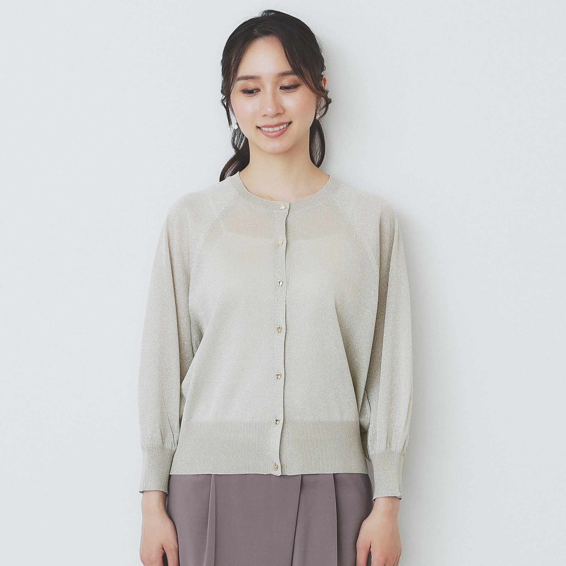 index「シアーラメドルマンショートカーディガン【洗濯機洗い可】」|カーディガン|