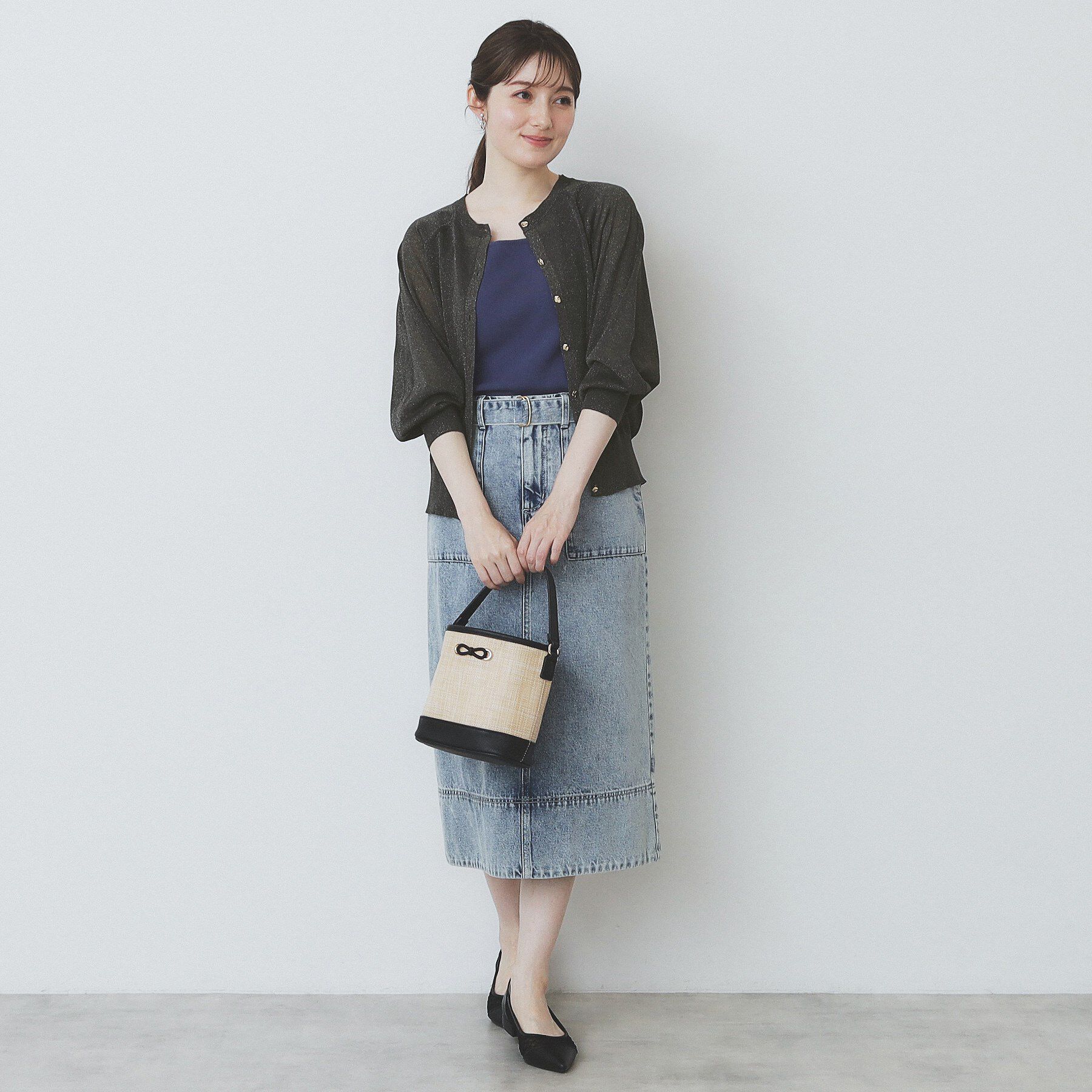 index「シアーラメドルマンショートカーディガン【洗濯機洗い可】」|カーディガン|