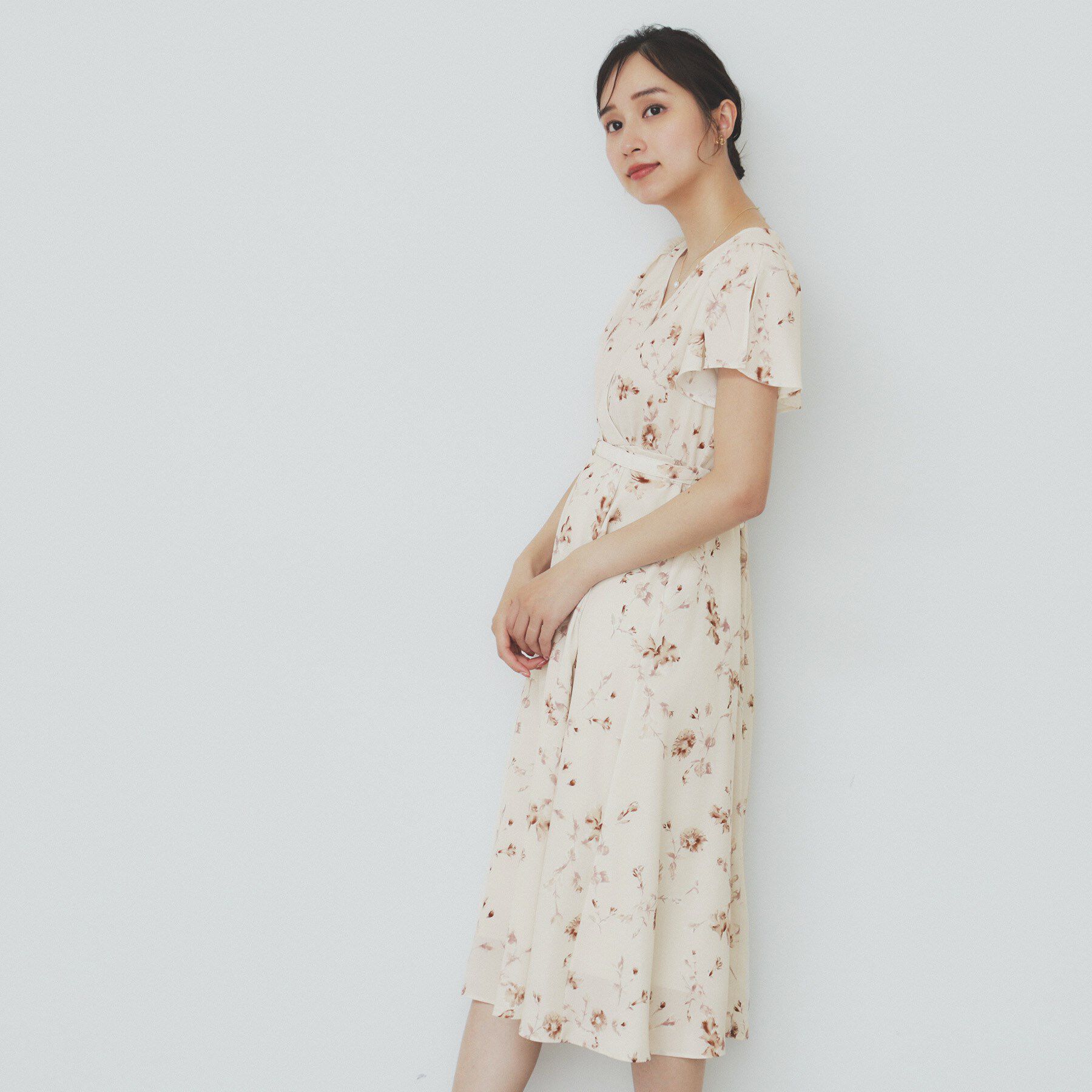 index「カシュクールフラワーワンピース【洗濯機洗い可】」|ワンピース|